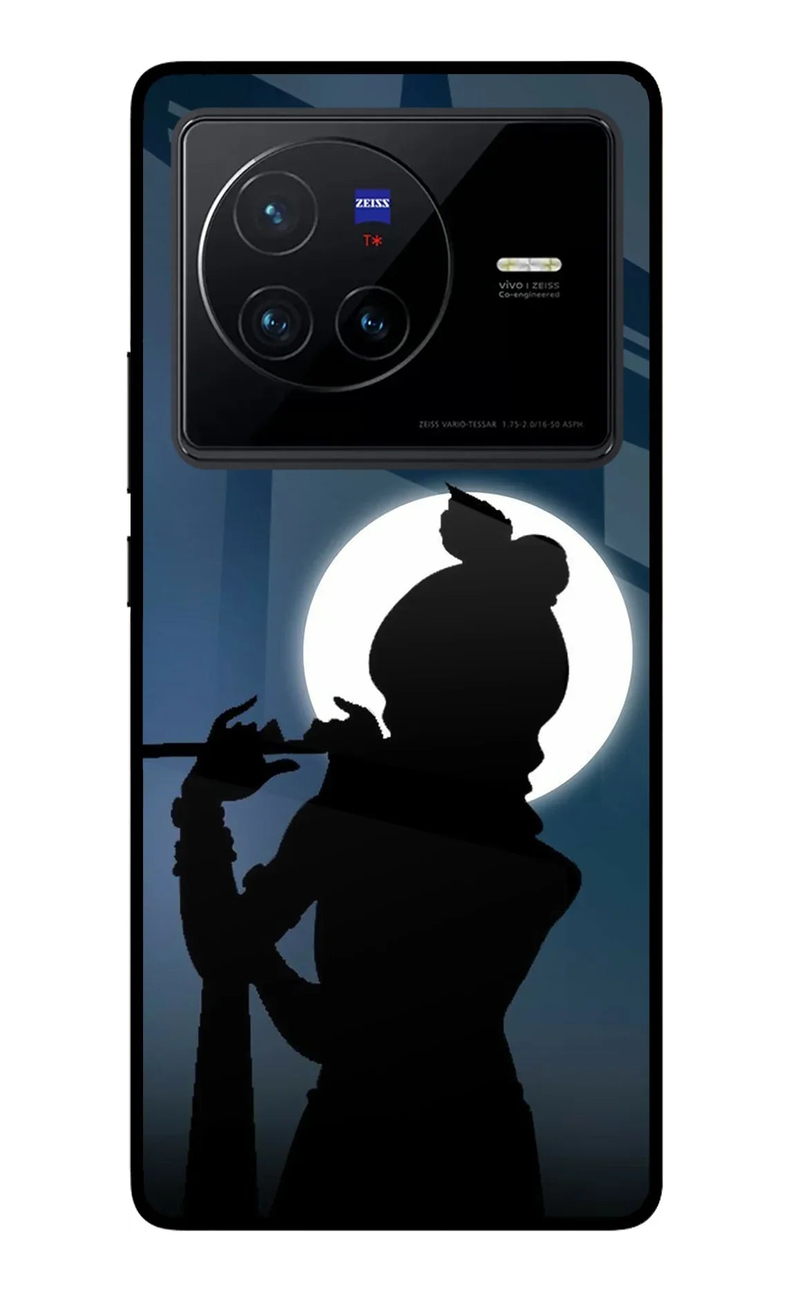 Shri Krishna Silhouette Vivo X80 Glass Case - Shri Krishna Silhouette Vivo X80 Glass Case Shri Krishna Silhouette Vivo X80 Glass Case