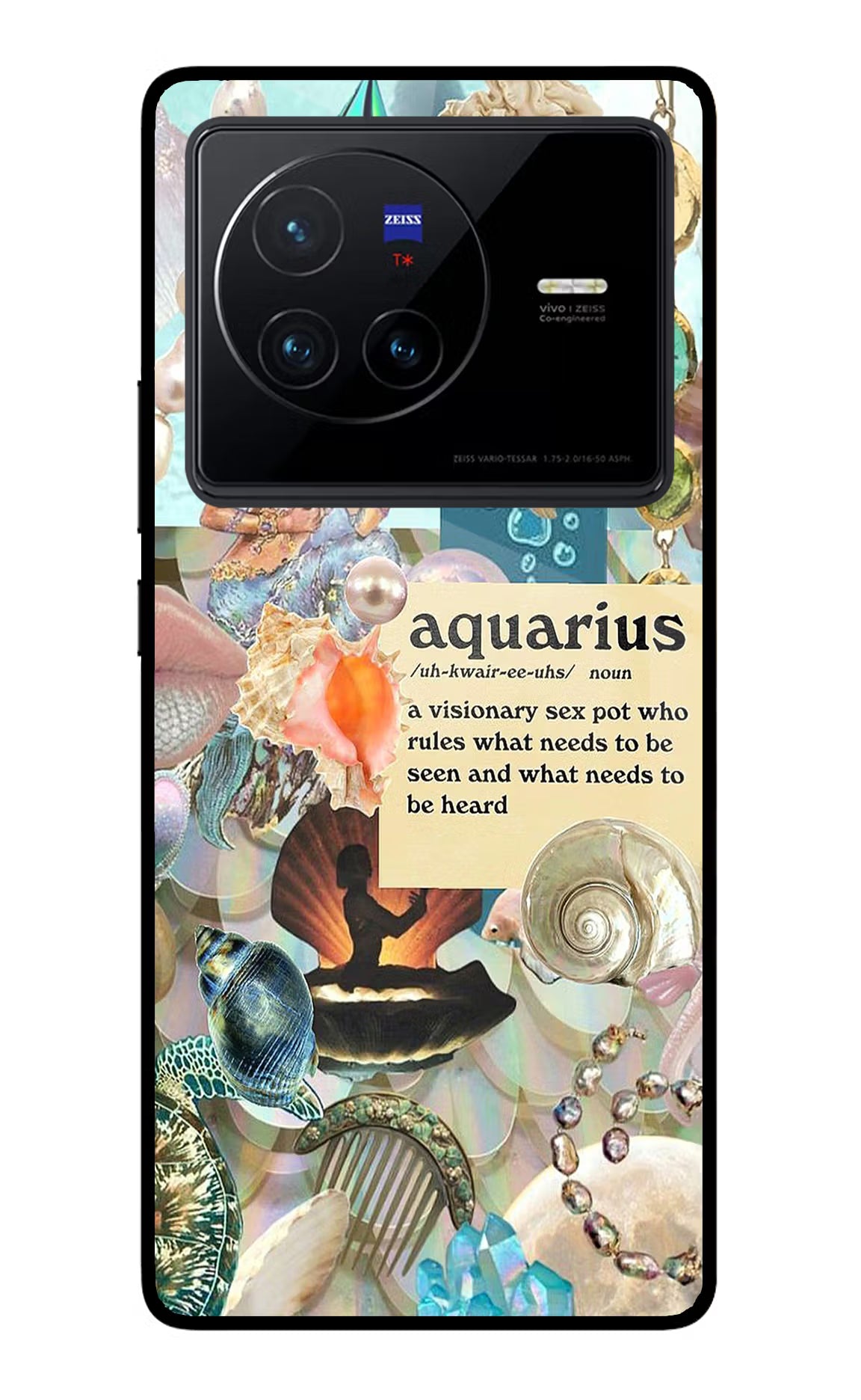 Aquarius Zodiac Vivo X80 Glass Case - Aquarius Zodiac Vivo X80 Glass Case Aquarius Zodiac Vivo X80 Glass Case