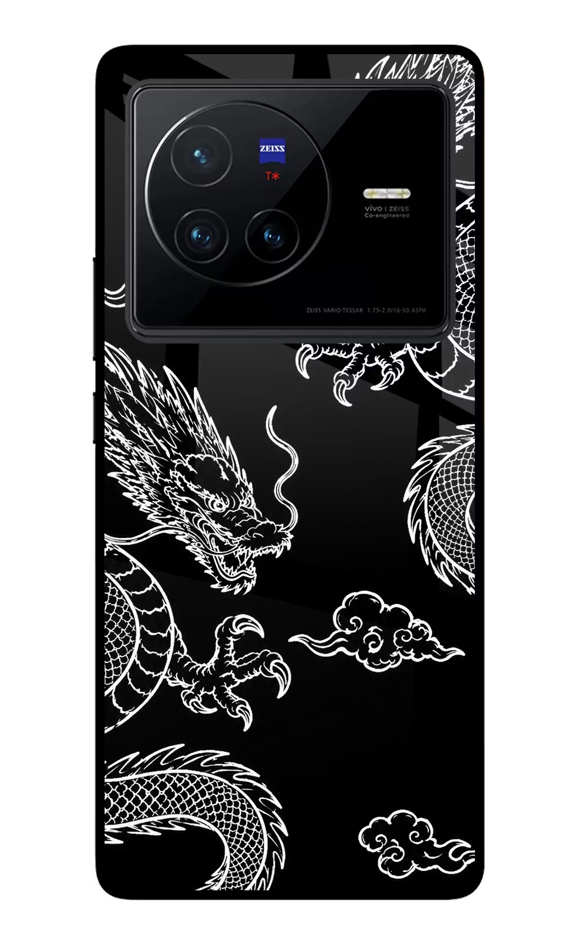 Twin Dragons Vivo X80 Back Cover - Twin Dragons Vivo X80 Glass Case Back Cover by Casekaro Twin Dragons Vivo X80 Glass Case Back Cover by Casekaro