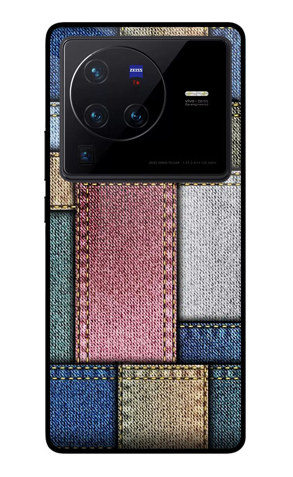 Multicolor Jeans Vivo X80 Pro Glass Case - Multicolor Jeans Vivo X80 Pro Glass Case Multicolor Jeans Vivo X80 Pro Glass Case