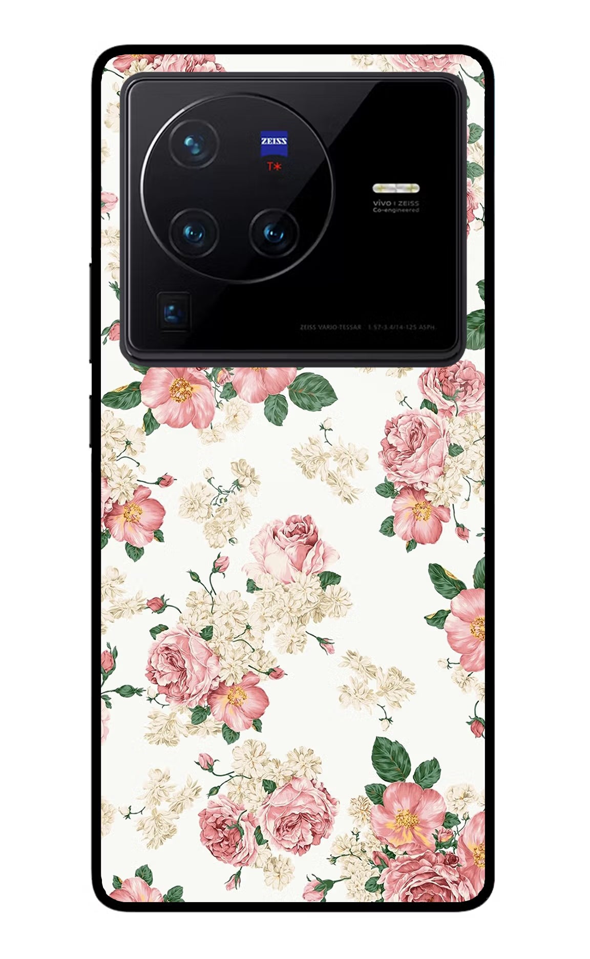 Flowers Vivo X80 Pro Glass Case - Flowers Vivo X80 Pro Glass Case Flowers Vivo X80 Pro Glass Case