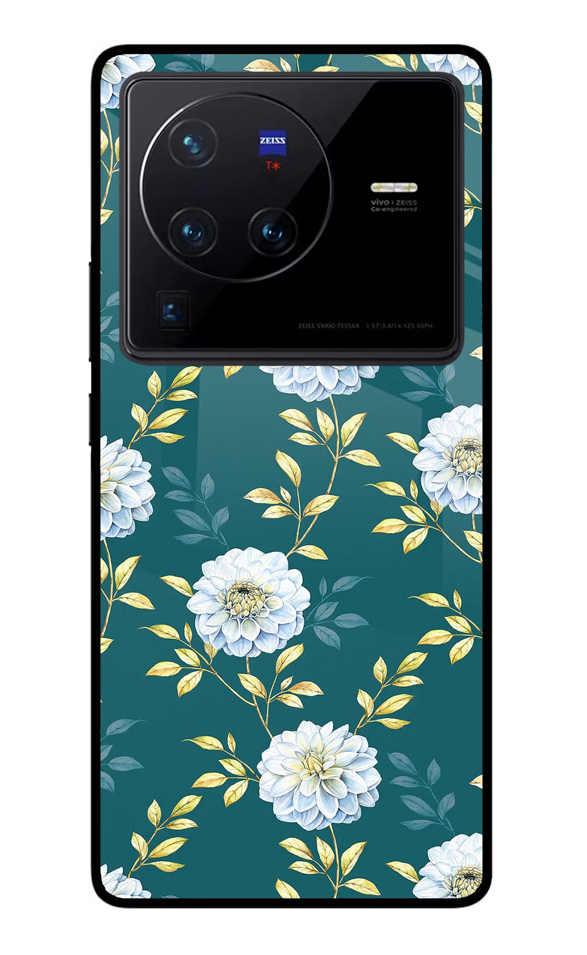 Flowers Vivo X80 Pro Glass Case - Flowers Vivo X80 Pro Glass Case Flowers Vivo X80 Pro Glass Case