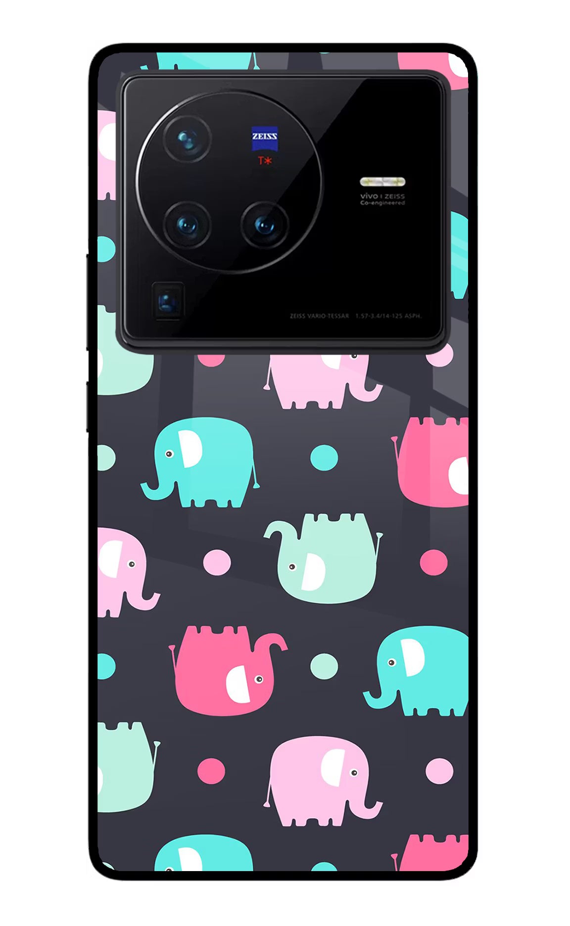 Elephants Vivo X80 Pro Glass Case - Elephants Vivo X80 Pro Glass Case Elephants Vivo X80 Pro Glass Case
