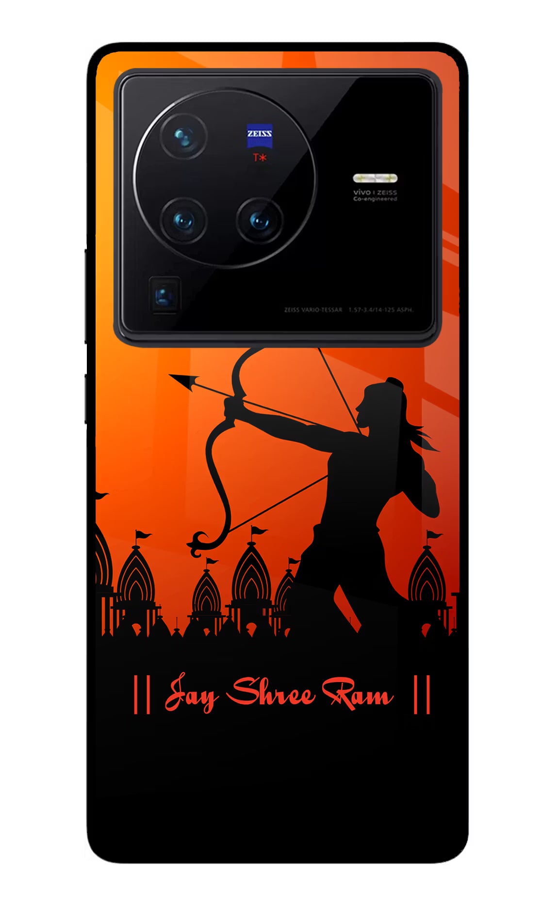 Lord Ram - 4 Vivo X80 Pro Glass Case Back Cover by Casekaro