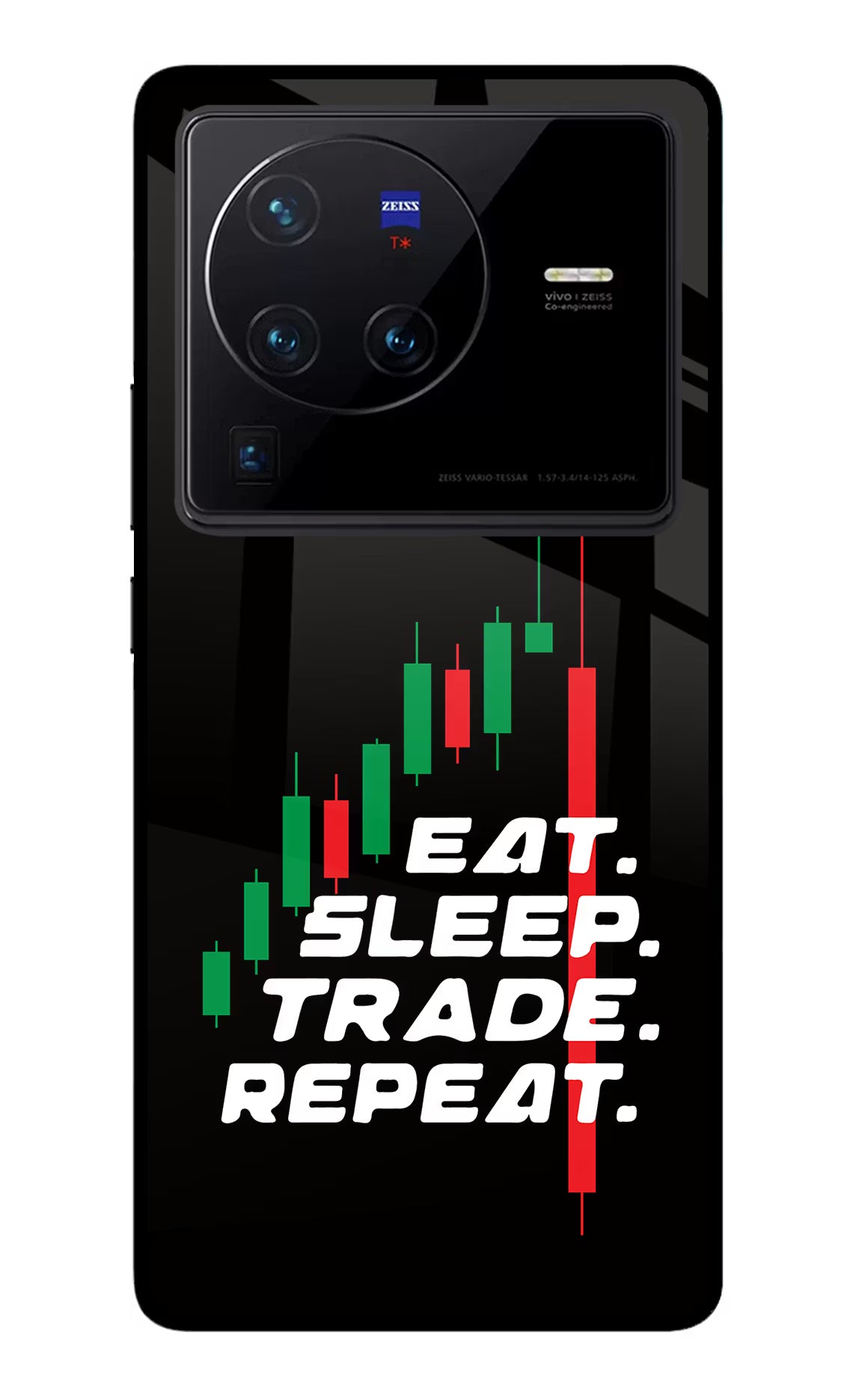 Eat Sleep Trade Repeat Vivo X80 Pro Glass Case - Eat Sleep Trade Repeat Vivo X80 Pro Glass Case Eat Sleep Trade Repeat Vivo X80 Pro Glass Case