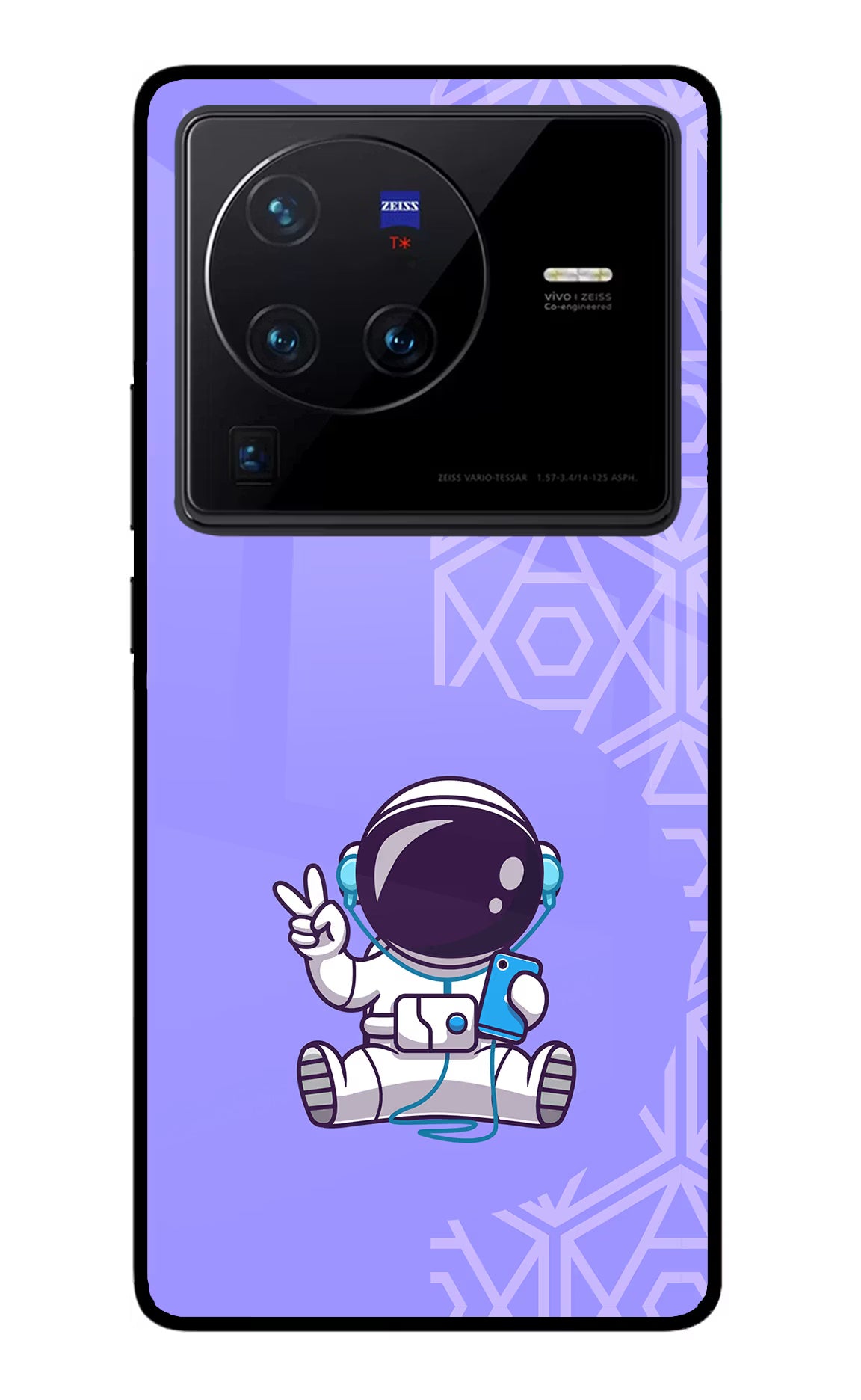 Cute Astronaut Chilling Vivo X80 Pro Glass Case - Cute Astronaut Chilling Vivo X80 Pro Glass Case Cute Astronaut Chilling Vivo X80 Pro Glass Case