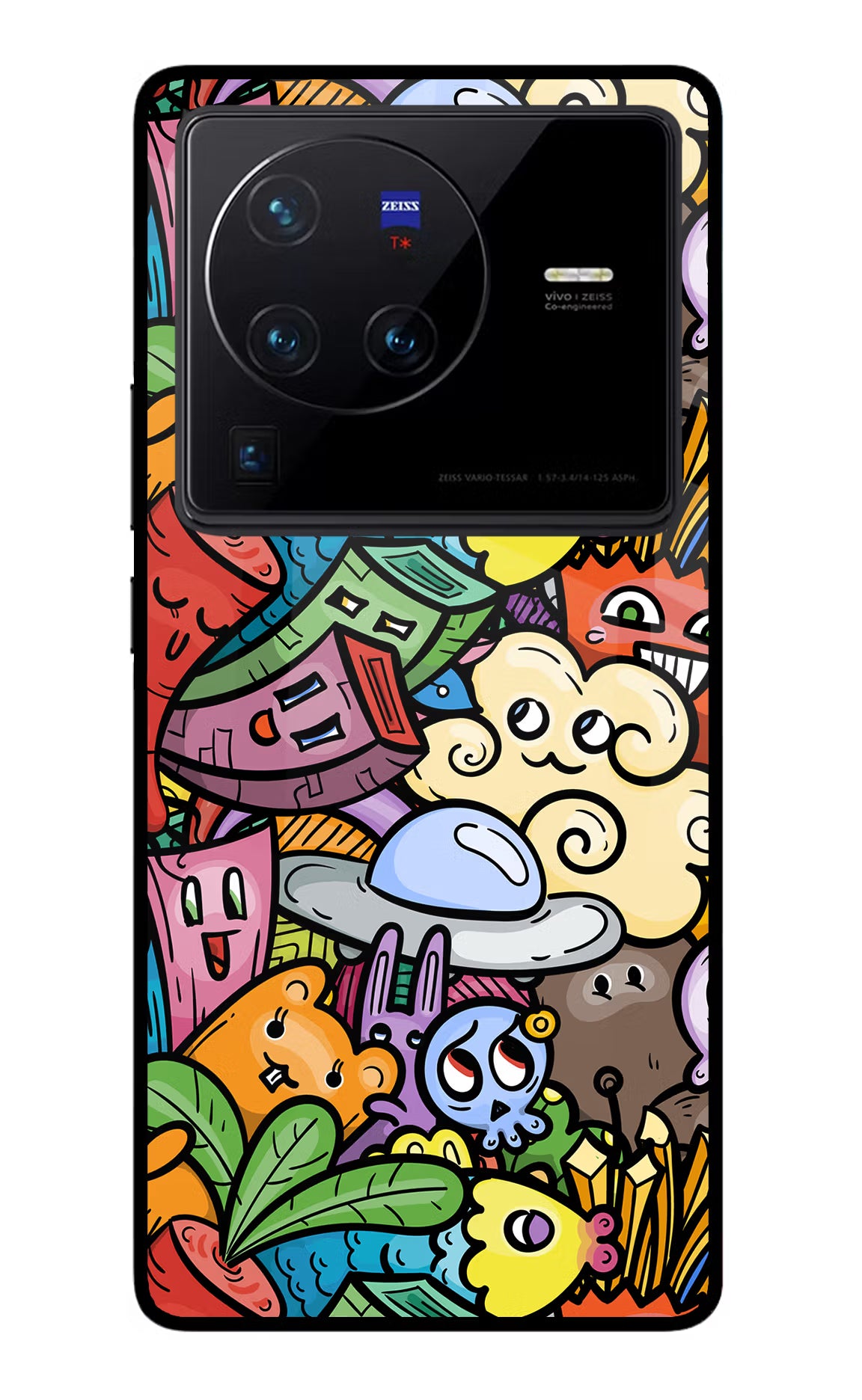 Veggie Doodle Vivo X80 Pro Glass Case - Veggie Doodle Vivo X80 Pro Glass Case Veggie Doodle Vivo X80 Pro Glass Case