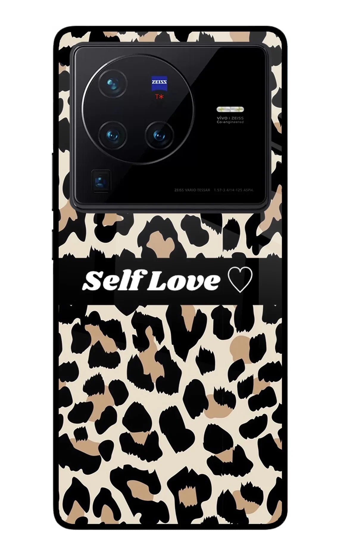 Leopard Print Self Love Vivo X80 Pro Glass Case - Leopard Print Self Love Vivo X80 Pro Glass Case Leopard Print Self Love Vivo X80 Pro Glass Case
