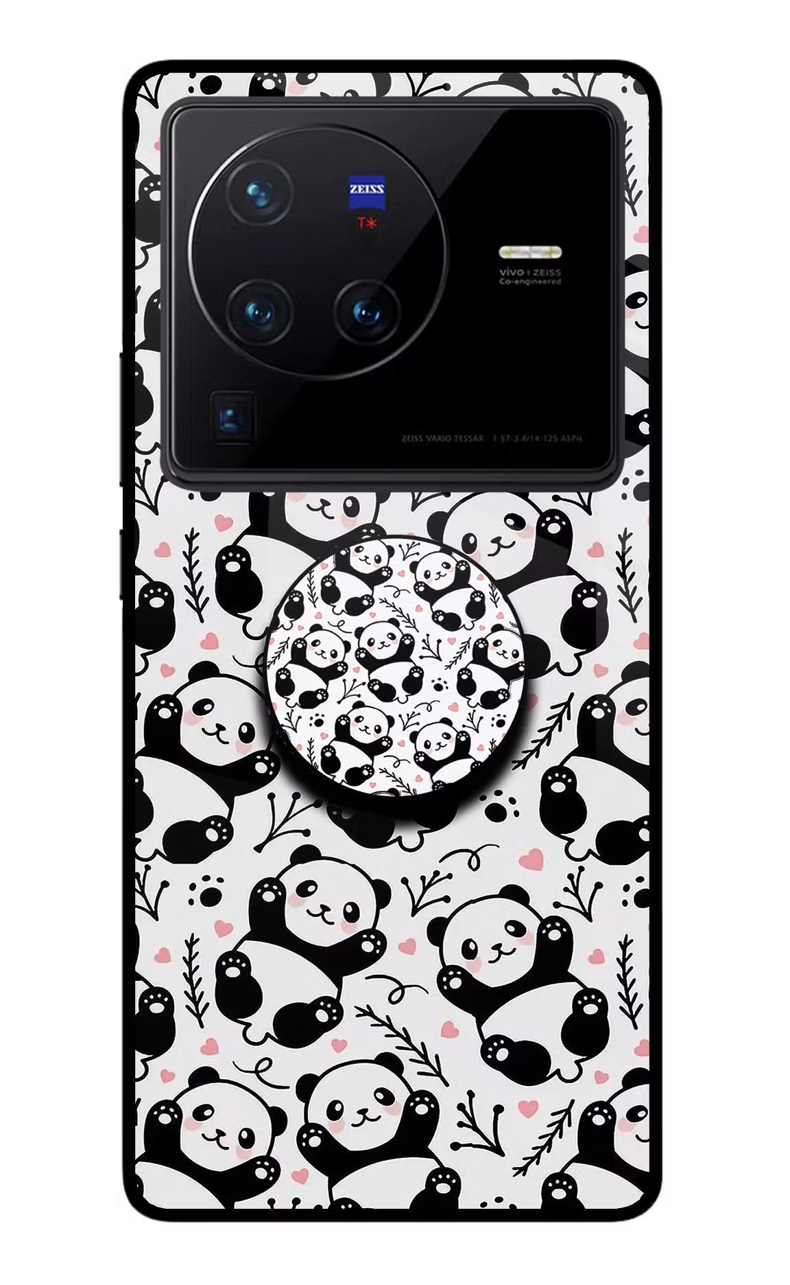Cute Panda Vivo X80 Pro Glass Case - Cute Panda Vivo X80 Pro Glass Case Cute Panda Vivo X80 Pro Glass Case