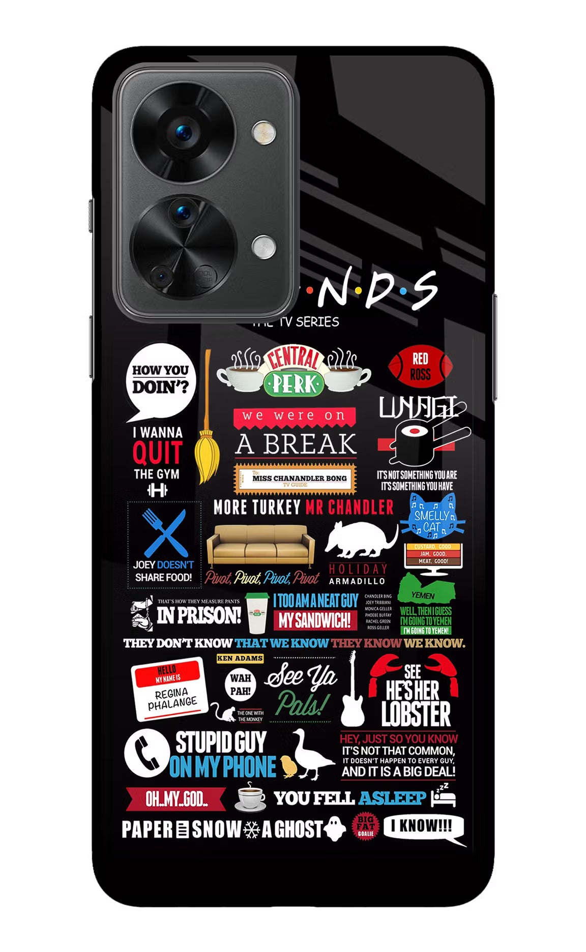 FRIENDS OnePlus Nord 2T 5G Back Cover - FRIENDS OnePlus Nord 2T 5G Glass Case Back Cover by Casekaro FRIENDS OnePlus Nord 2T 5G Glass Case Back Cover by Casekaro
