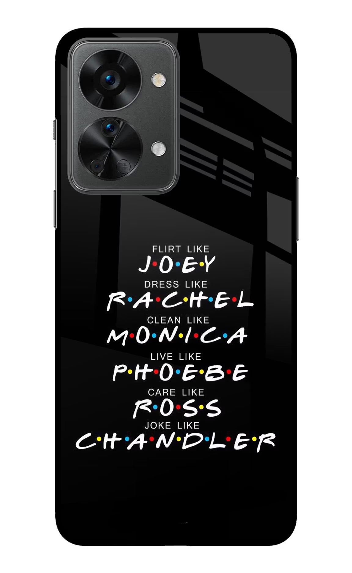 FRIENDS Character OnePlus Nord 2T 5G Back Cover - FRIENDS Character OnePlus Nord 2T 5G Glass Case Back Cover by Casekaro FRIENDS Character OnePlus Nord 2T 5G Glass Case Back Cover by Casekaro