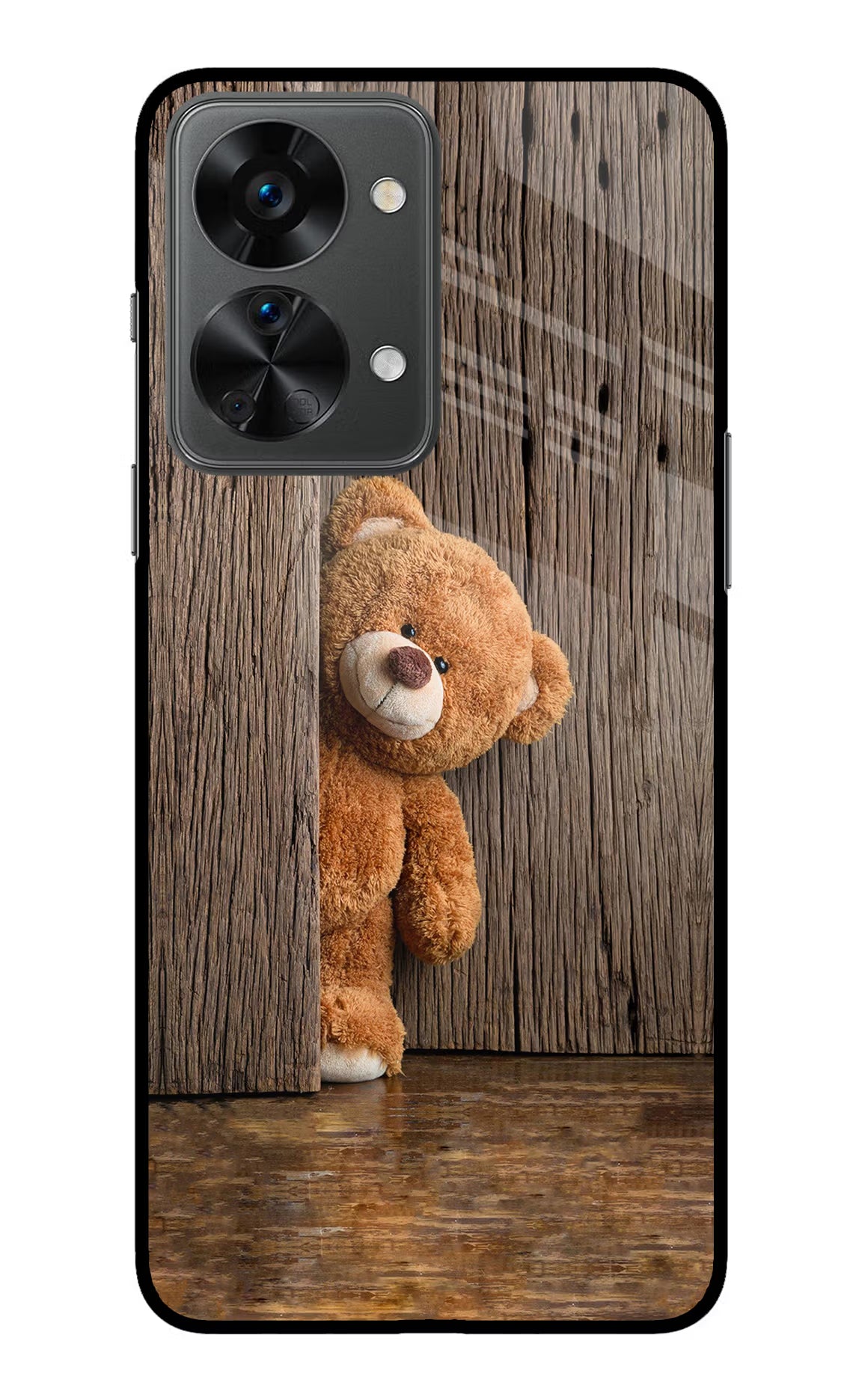Teddy Wooden OnePlus Nord 2T 5G Back Cover - Teddy Wooden OnePlus Nord 2T 5G Glass Case Back Cover by Casekaro Teddy Wooden OnePlus Nord 2T 5G Glass Case Back Cover by Casekaro