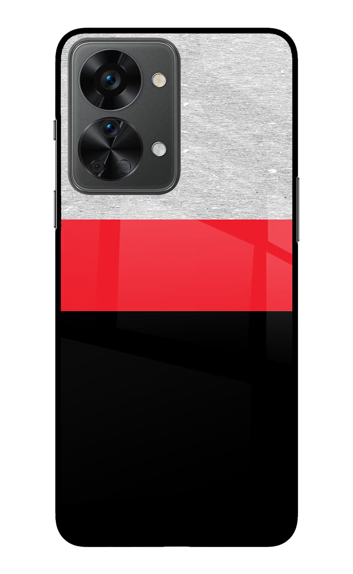 Tri Color Pattern OnePlus Nord 2T 5G Back Cover - Tri Color Pattern OnePlus Nord 2T 5G Glass Case Back Cover by Casekaro Tri Color Pattern OnePlus Nord 2T 5G Glass Case Back Cover by Casekaro