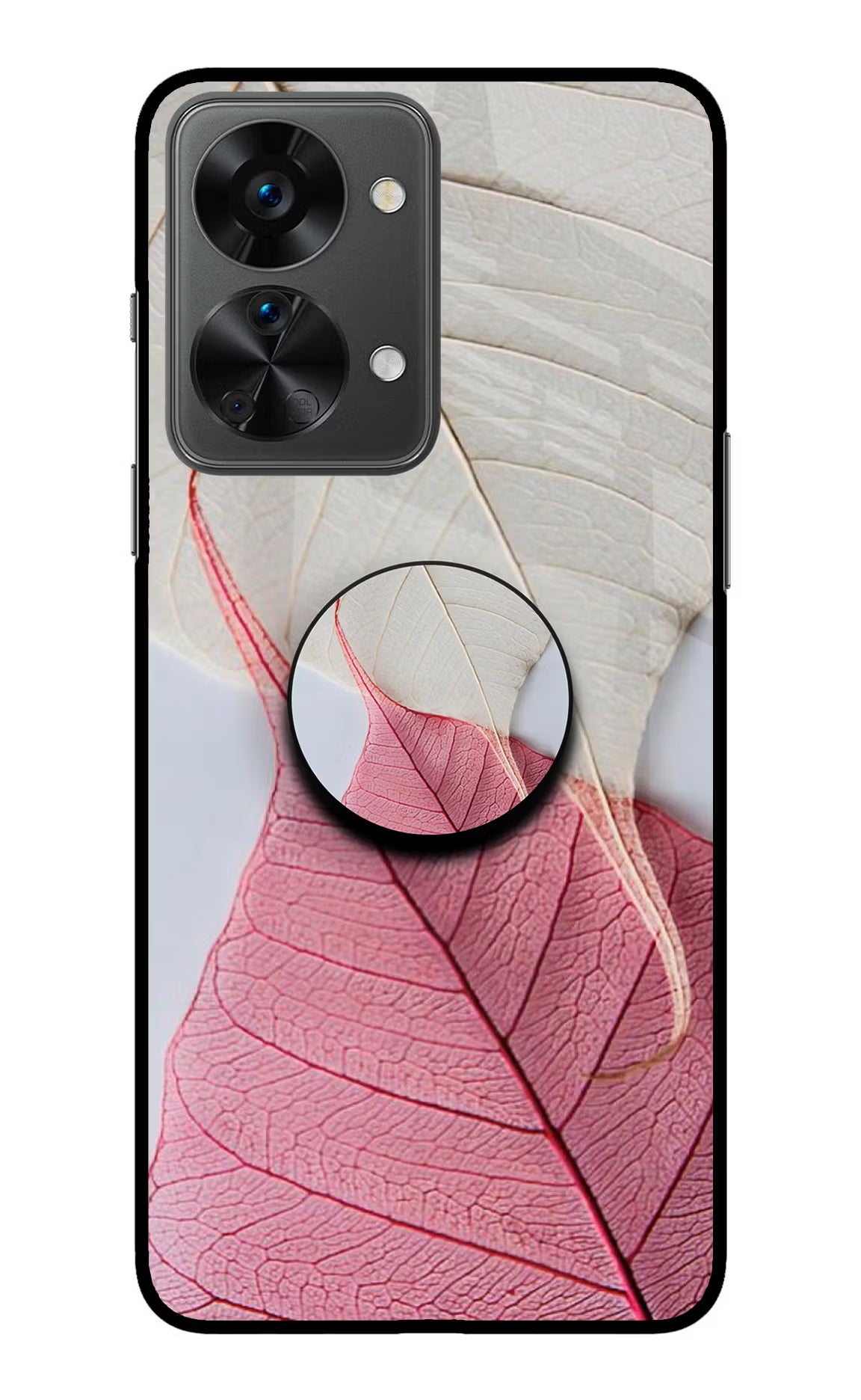 White Pink Leaf OnePlus Nord 2T 5G Glass Case - White Pink Leaf OnePlus Nord 2T 5G Glass Case White Pink Leaf OnePlus Nord 2T 5G Glass Case