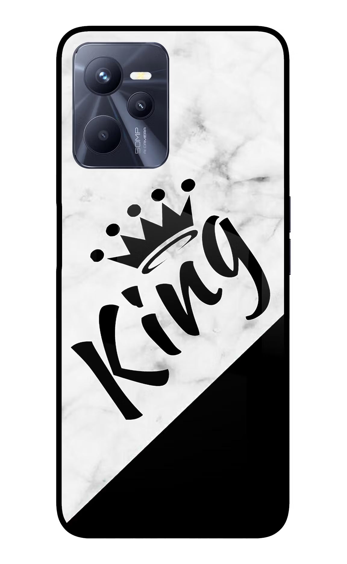 King Realme C35 Glass Case - King Realme C35 Glass Case King Realme C35 Glass Case