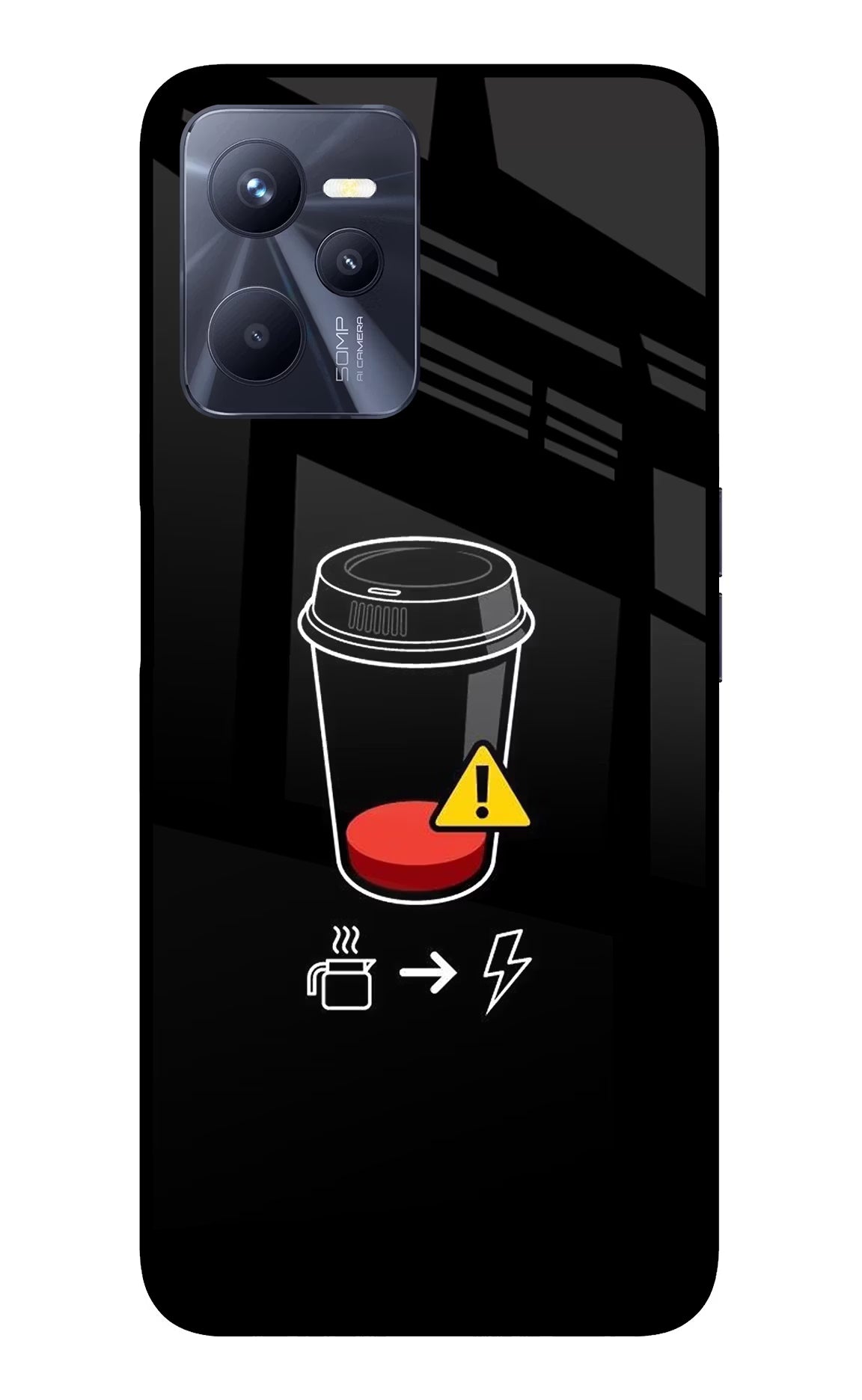 Coffee Realme C35 Glass Case - Coffee Realme C35 Glass Case Coffee Realme C35 Glass Case