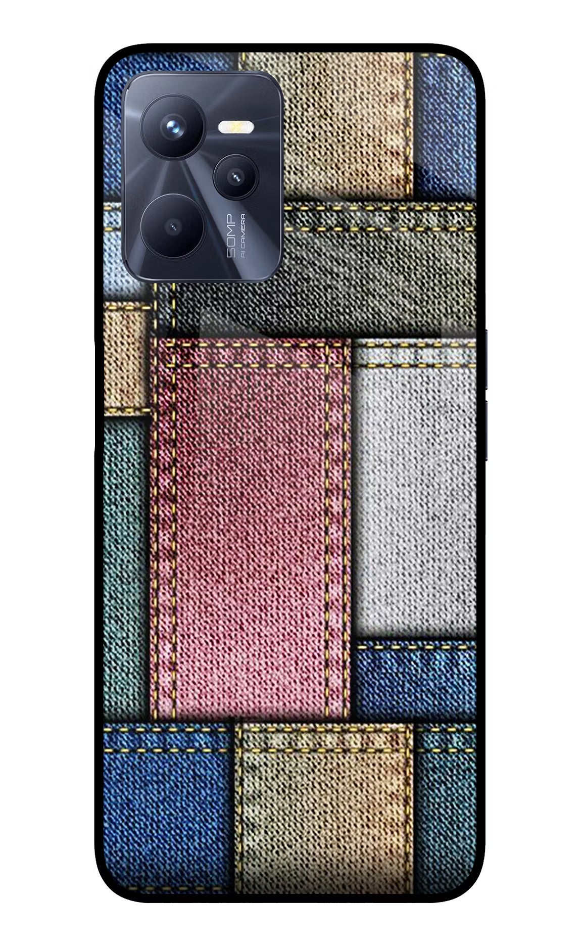 Multicolor Jeans Realme C35 Glass Case - Multicolor Jeans Realme C35 Glass Case Multicolor Jeans Realme C35 Glass Case