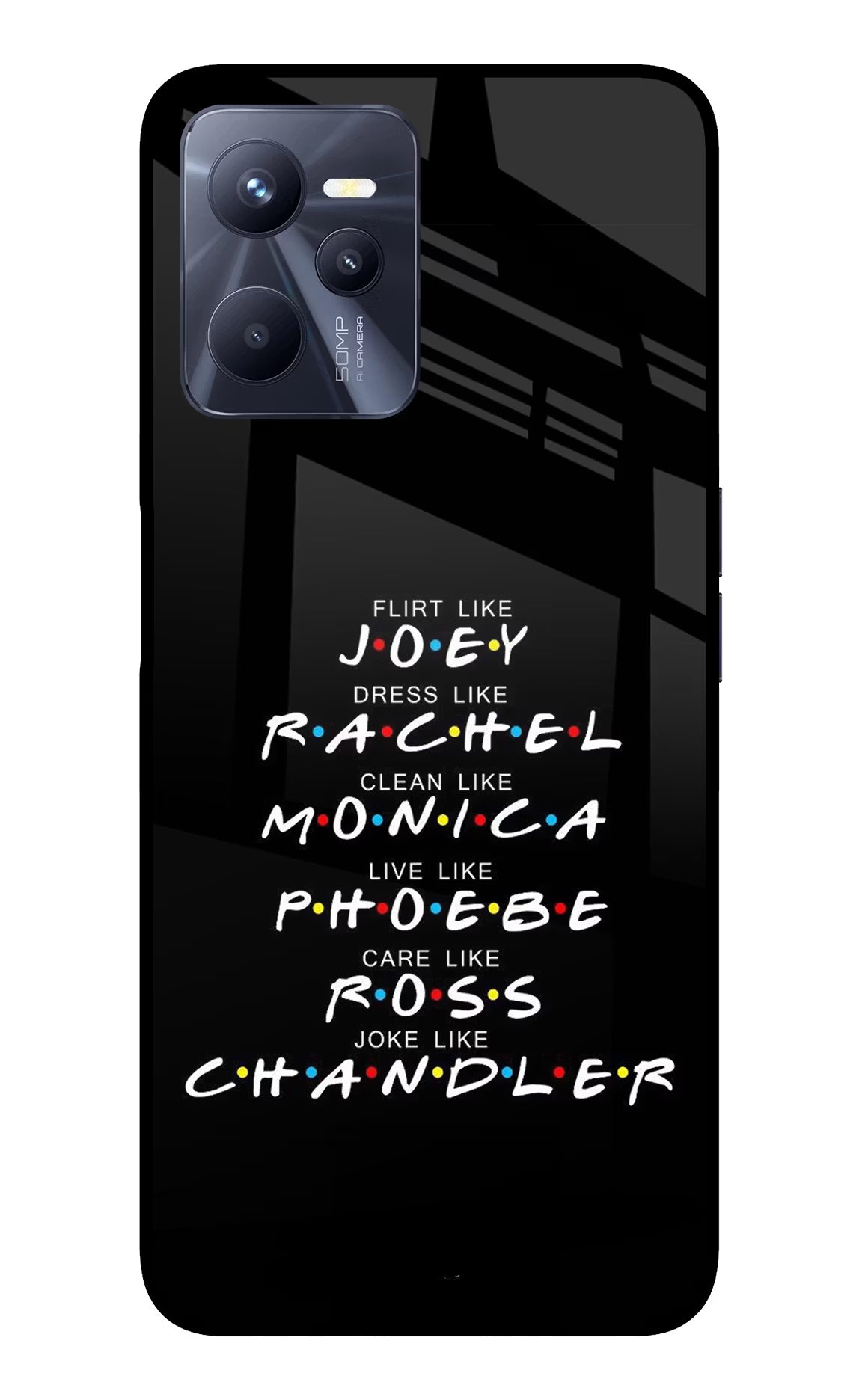 FRIENDS Character Realme C35 Glass Case - FRIENDS Character Realme C35 Glass Case FRIENDS Character Realme C35 Glass Case