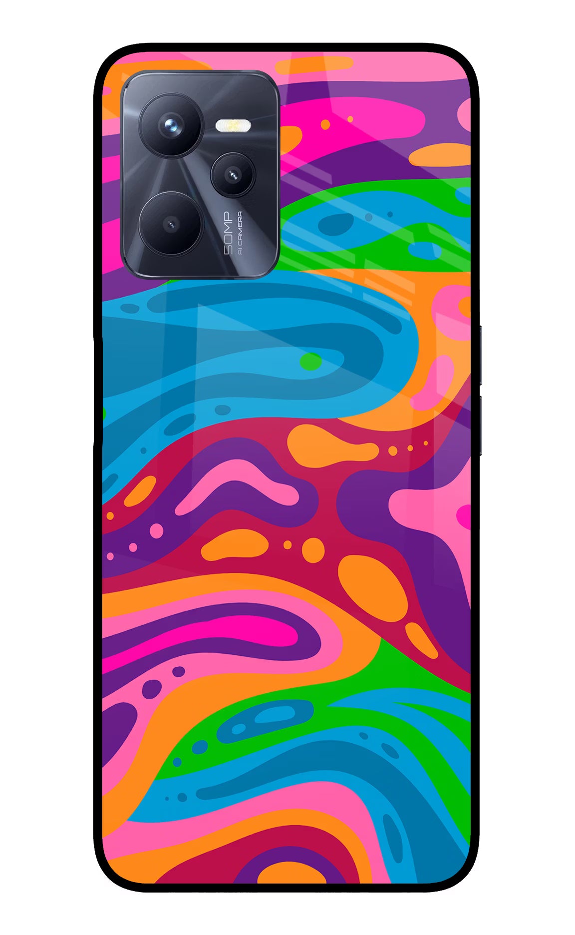 Trippy Pattern Realme C35 Glass Case - Trippy Pattern Realme C35 Glass Case Trippy Pattern Realme C35 Glass Case