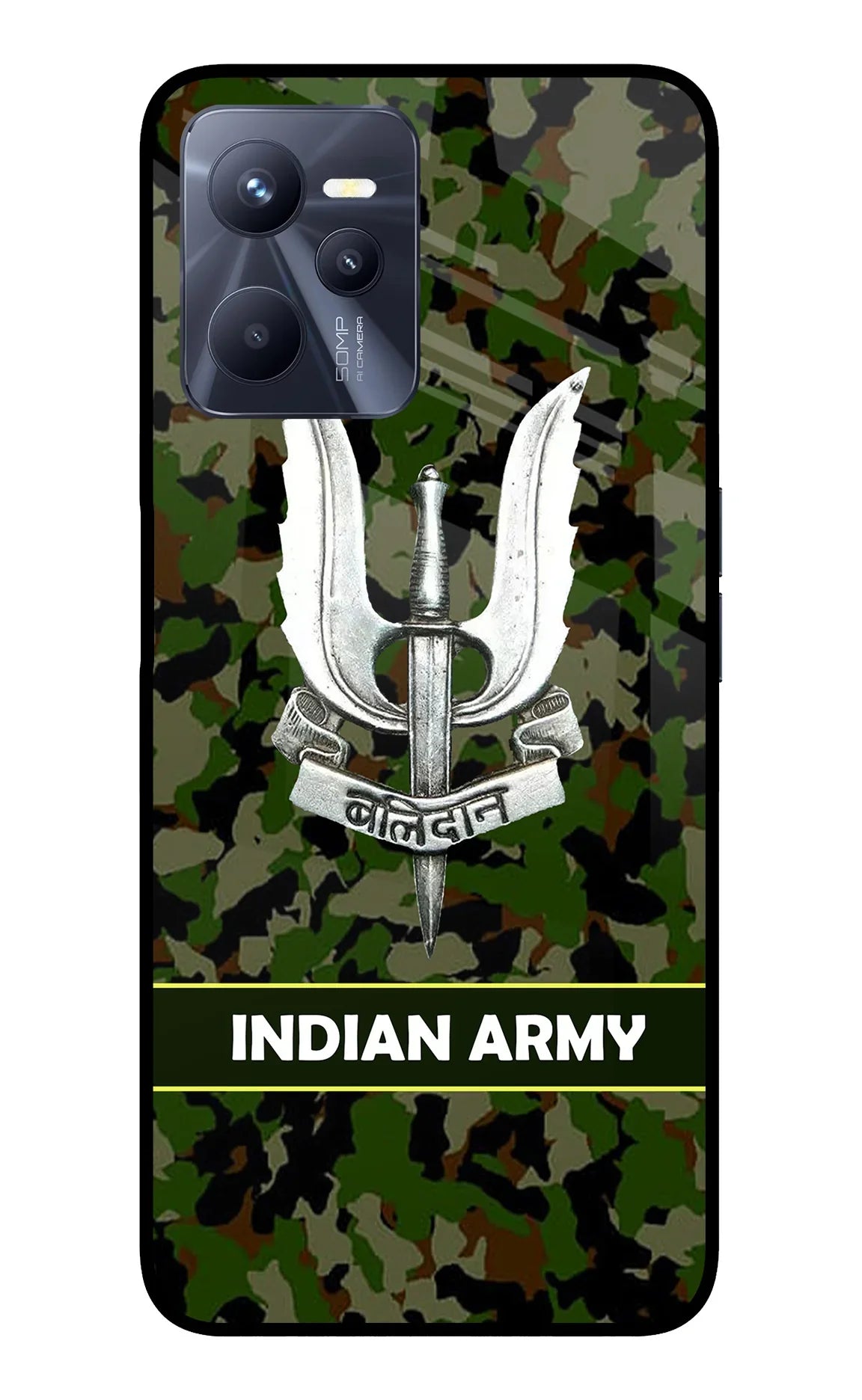Balidan Indian Logo Realme C35 Glass Case - Balidan Indian Logo Realme C35 Glass Case Balidan Indian Logo Realme C35 Glass Case