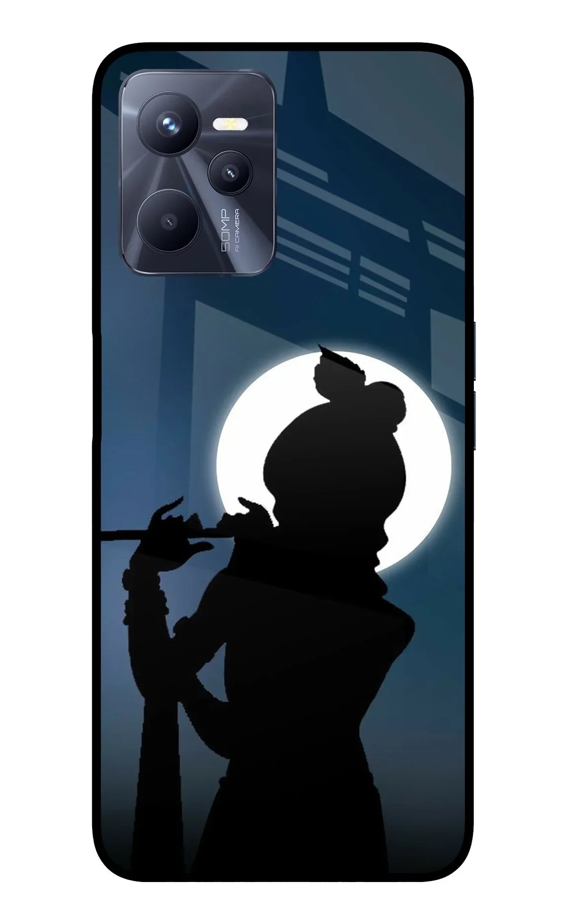 Shri Krishna Silhouette Realme C35 Glass Case - Shri Krishna Silhouette Realme C35 Glass Case Shri Krishna Silhouette Realme C35 Glass Case