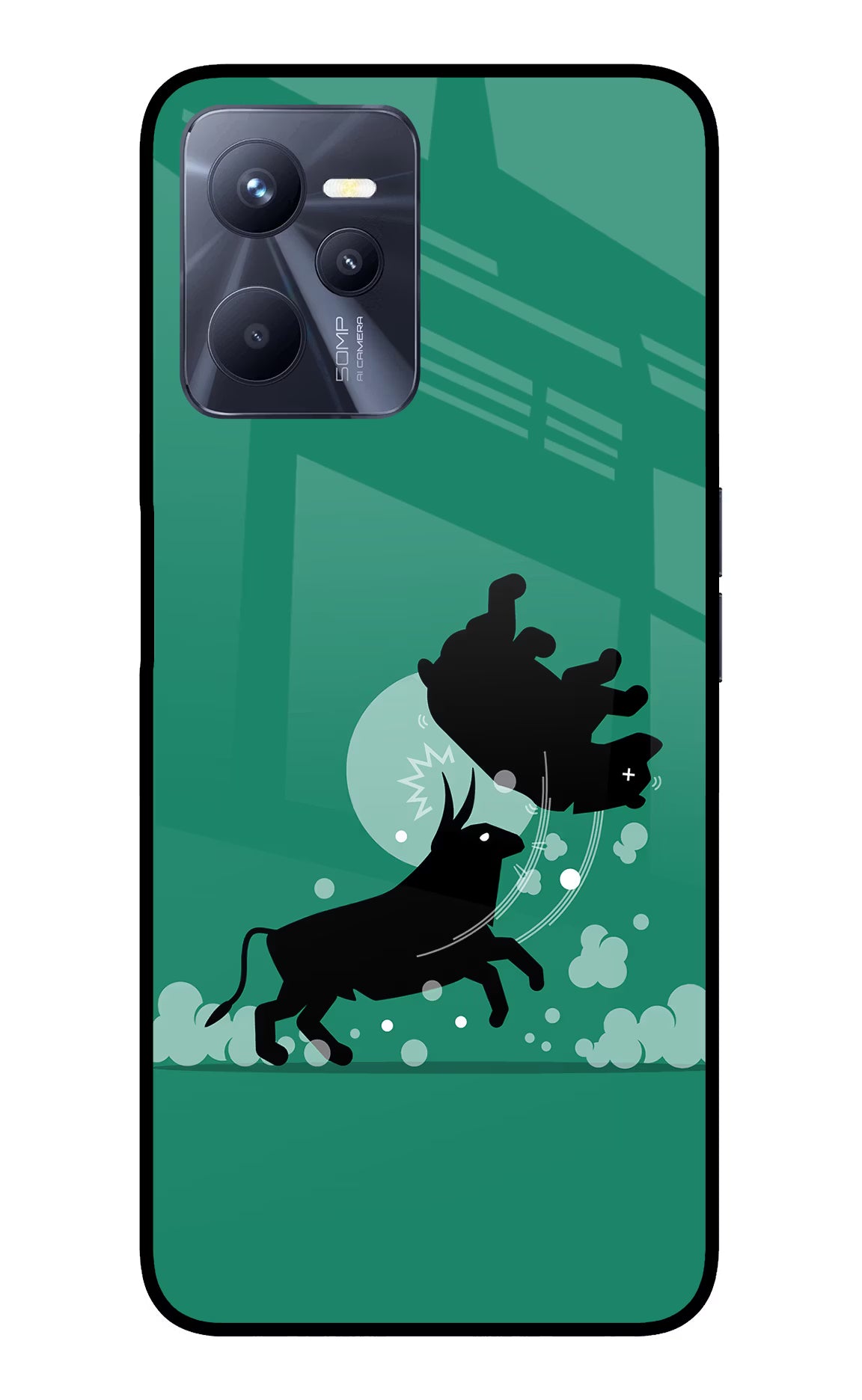 Bull Conqueror Realme C35 Glass Case - Bull Conqueror Realme C35 Glass Case Bull Conqueror Realme C35 Glass Case