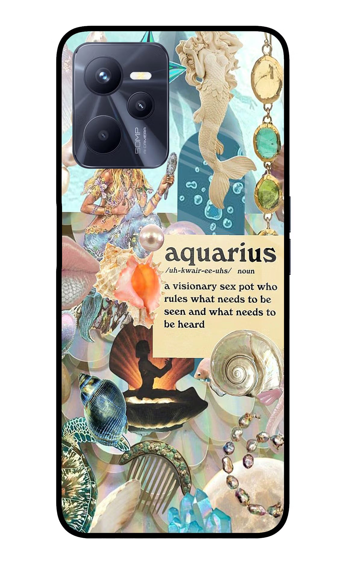 Aquarius Zodiac Realme C35 Glass Case - Aquarius Zodiac Realme C35 Glass Case Aquarius Zodiac Realme C35 Glass Case