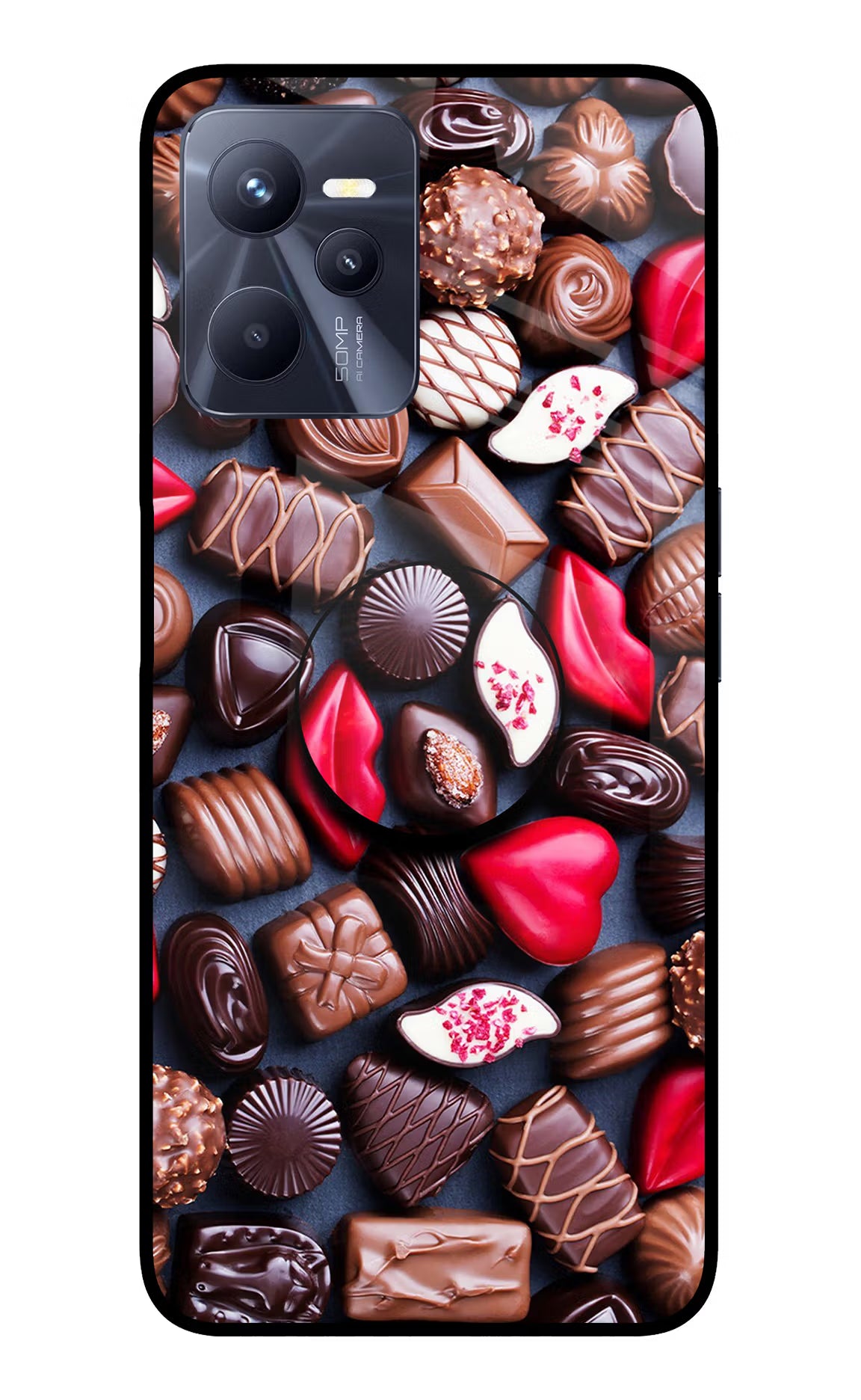 Chocolates Realme C35 Glass Case - Chocolates Realme C35 Glass Case Chocolates Realme C35 Glass Case