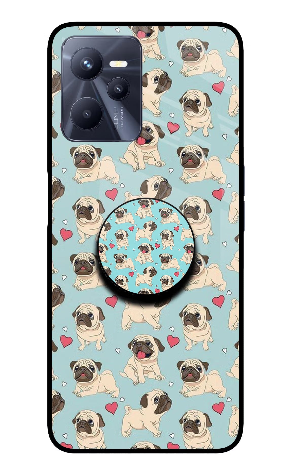 Pug Dog Realme C35 Glass Case - Pug Dog Realme C35 Glass Case Pug Dog Realme C35 Glass Case