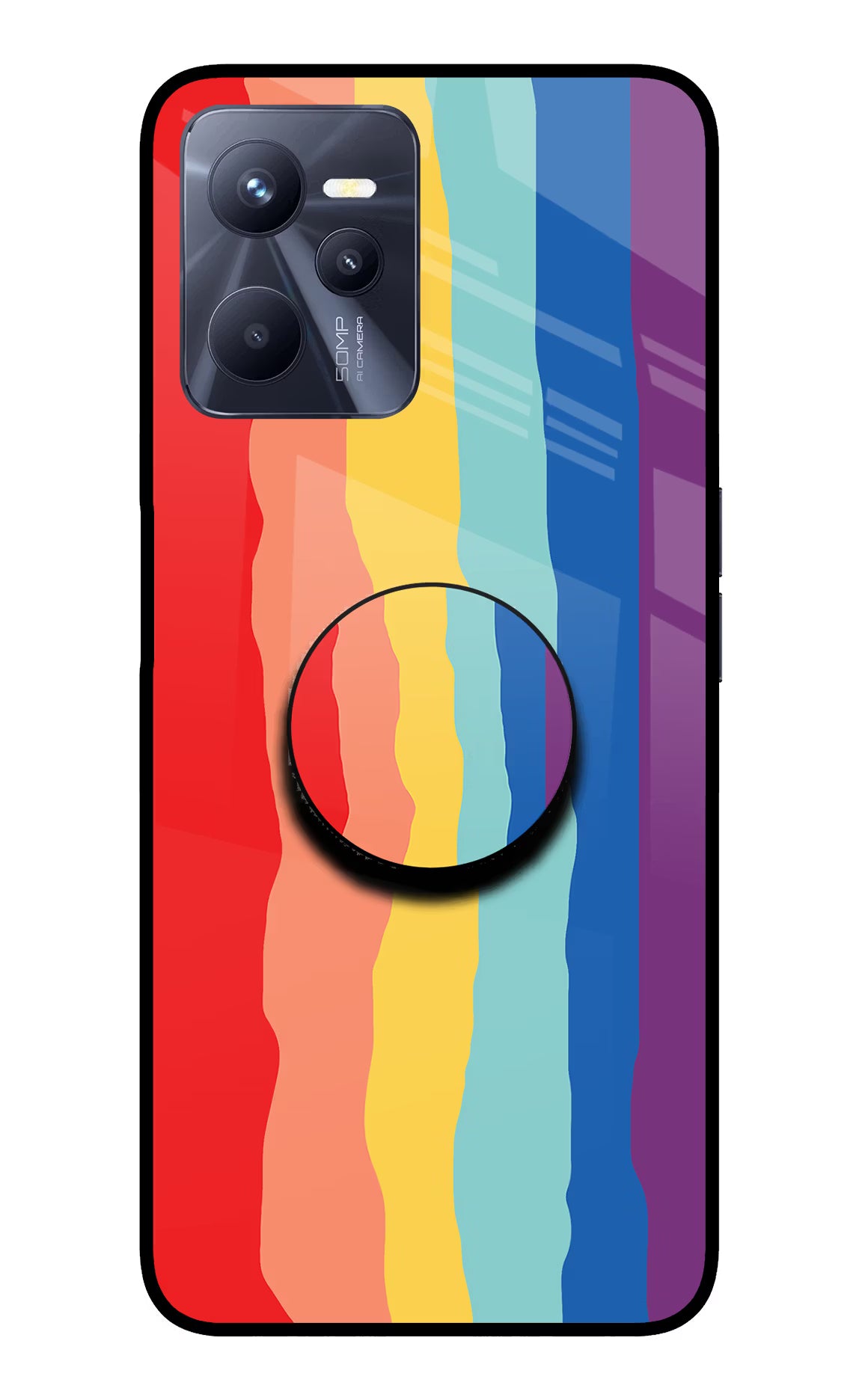 Rainbow Realme C35 Glass Case - Rainbow Realme C35 Glass Case Rainbow Realme C35 Glass Case