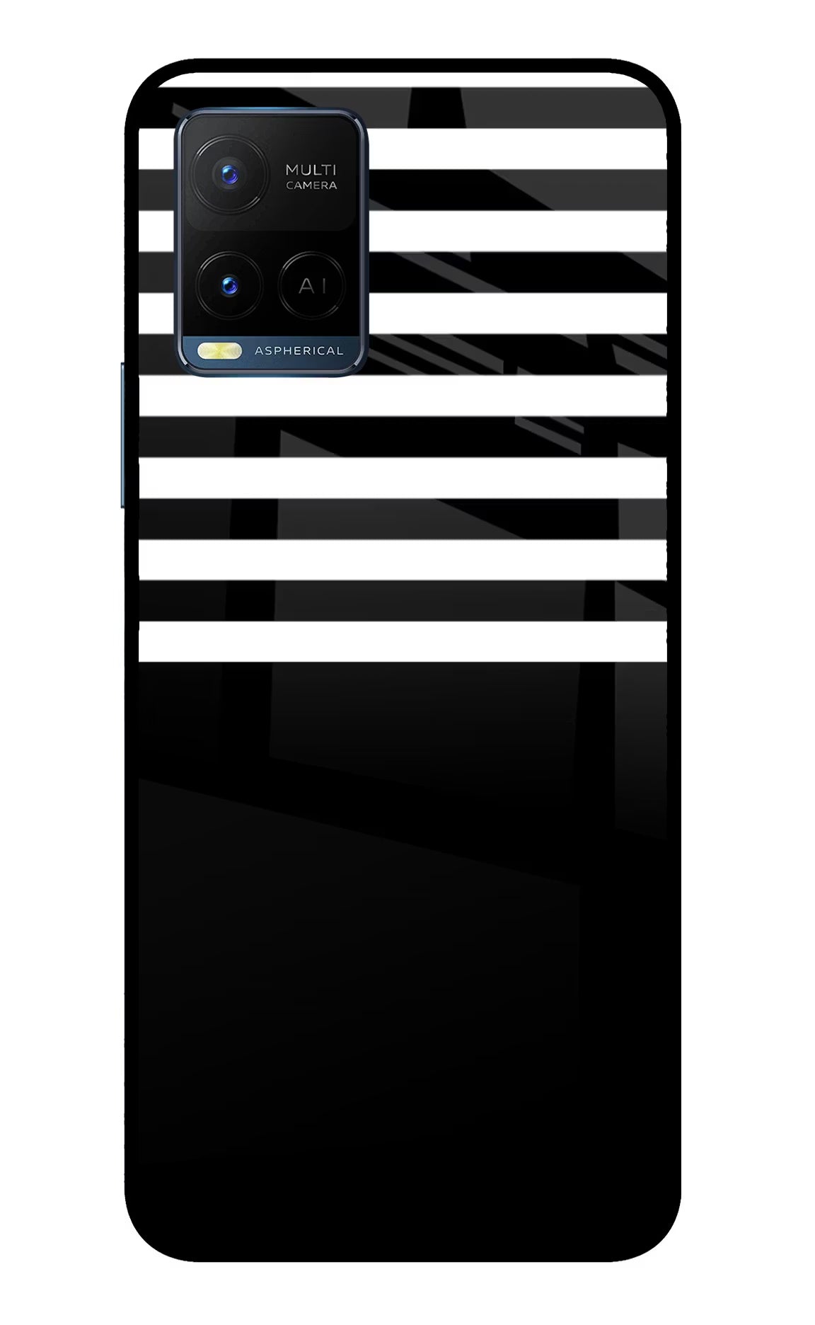 Black and White Print Vivo Y33T Glass Case - Black and White Print Vivo Y33T Glass Case Black and White Print Vivo Y33T Glass Case