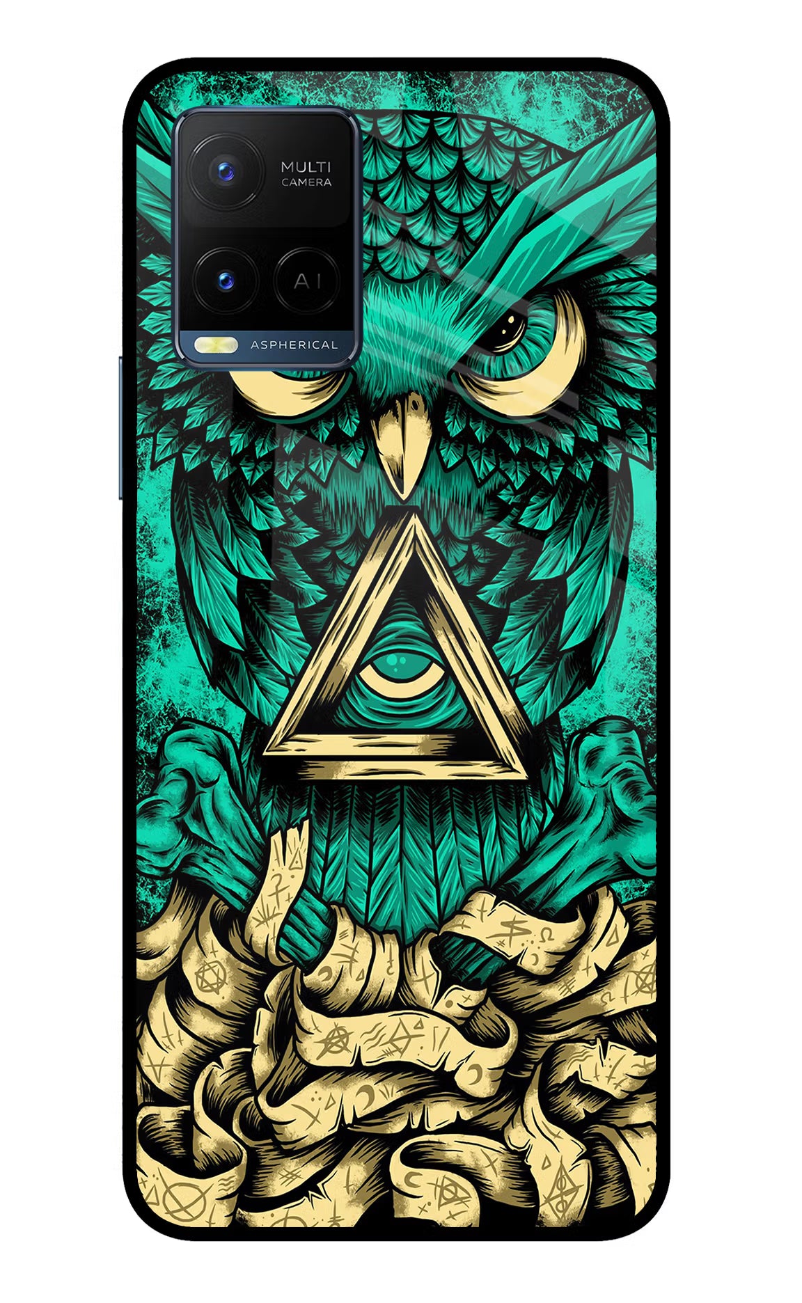 Green Owl Vivo Y33T Glass Case - Green Owl Vivo Y33T Glass Case Green Owl Vivo Y33T Glass Case