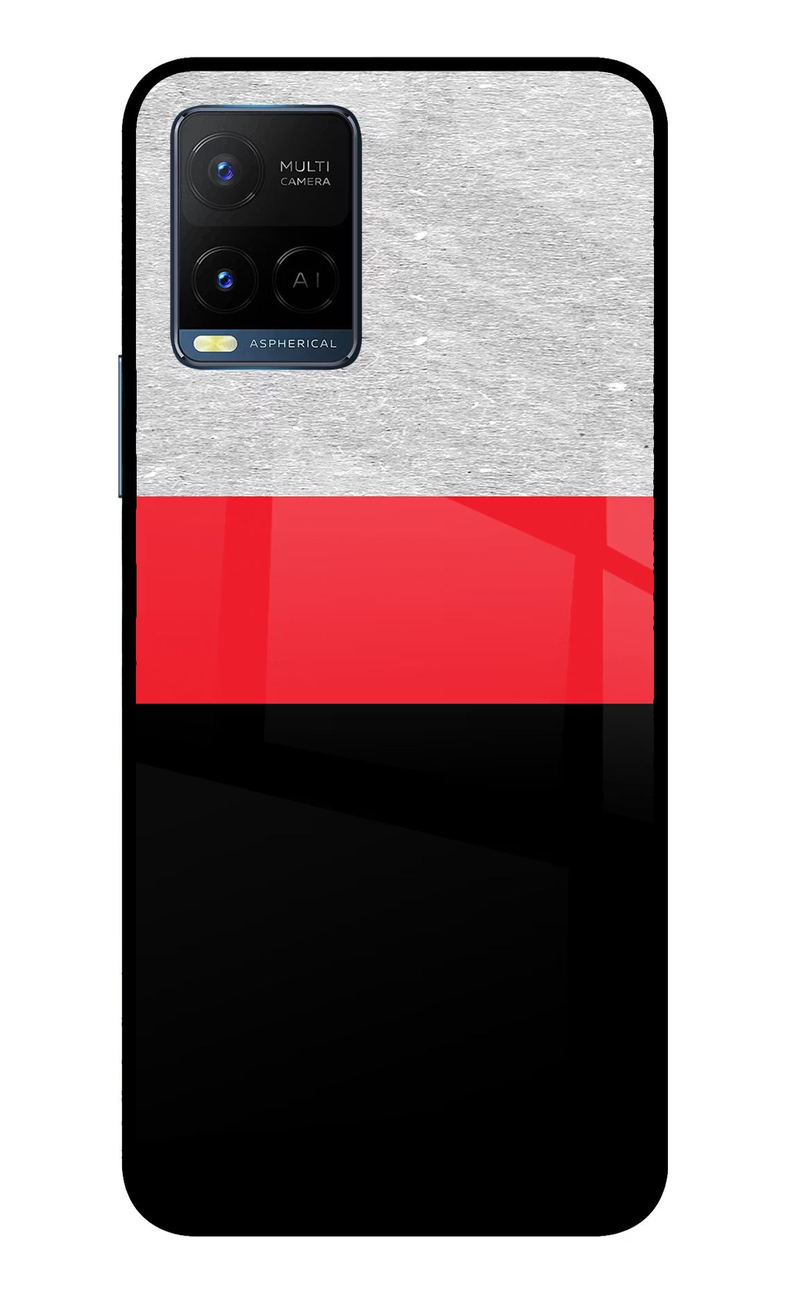 Tri Color Pattern Vivo Y33T Glass Case - Tri Color Pattern Vivo Y33T Glass Case Tri Color Pattern Vivo Y33T Glass Case