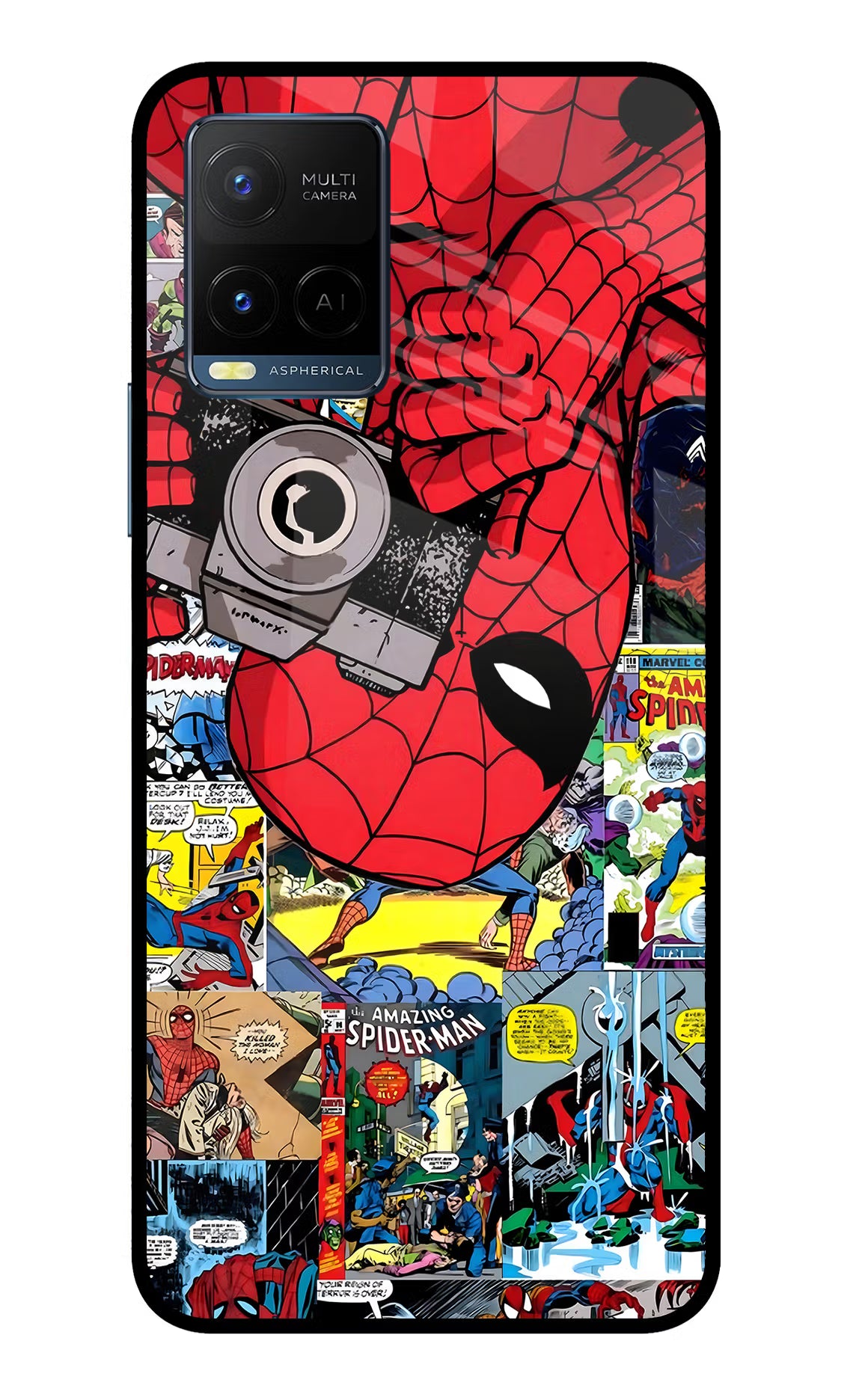 Spider Man Vivo Y33T Glass Case - Spider Man Vivo Y33T Glass Case Spider Man Vivo Y33T Glass Case