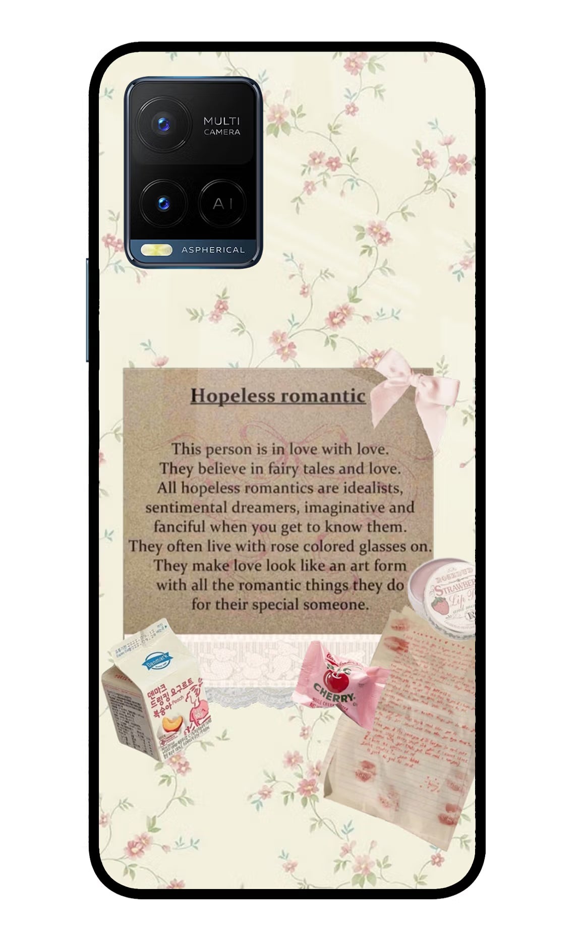 Hopeless Romantic Vivo Y33T Glass Case - Hopeless Romantic Vivo Y33T Glass Case Hopeless Romantic Vivo Y33T Glass Case