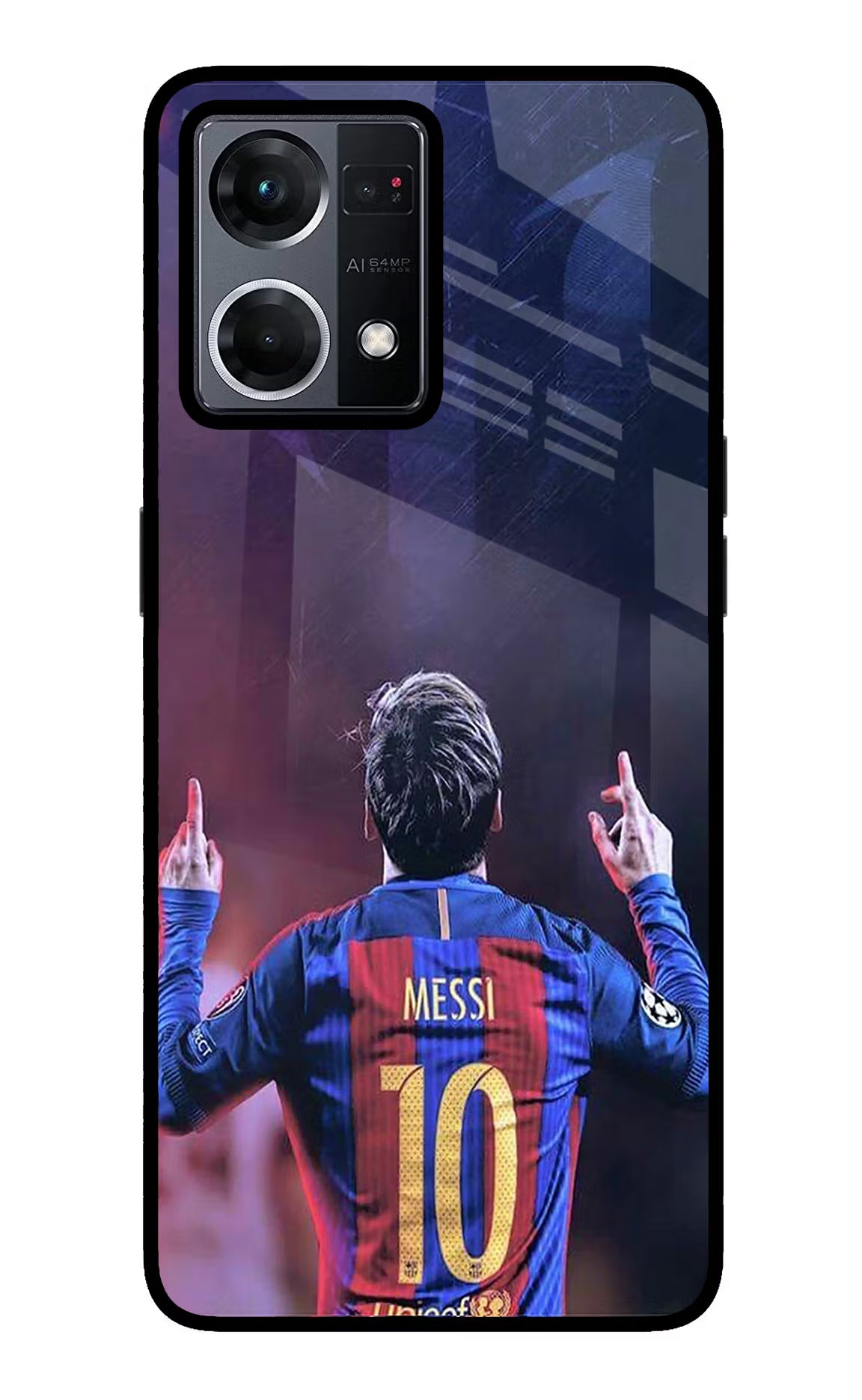 Messi Oppo F21 Pro 4G Back Cover - Messi Oppo F21 Pro 4G Glass Case Back Cover by Casekaro Messi Oppo F21 Pro 4G Glass Case Back Cover by Casekaro