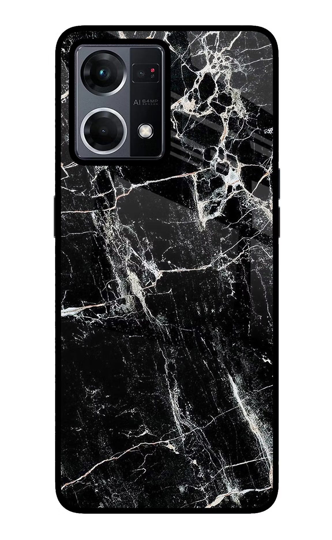 Black Marble Texture Oppo F21 Pro 4G Back Cover - Black Marble Texture Oppo F21 Pro 4G Glass Case Back Cover by Casekaro Black Marble Texture Oppo F21 Pro 4G Glass Case Back Cover by Casekaro