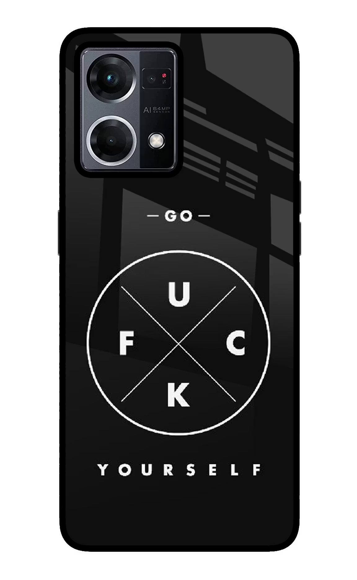 Go Fuck Yourself Oppo F21 Pro 4G Back Cover - Go Fuck Yourself Oppo F21 Pro 4G Glass Case Back Cover by Casekaro Go Fuck Yourself Oppo F21 Pro 4G Glass Case Back Cover by Casekaro