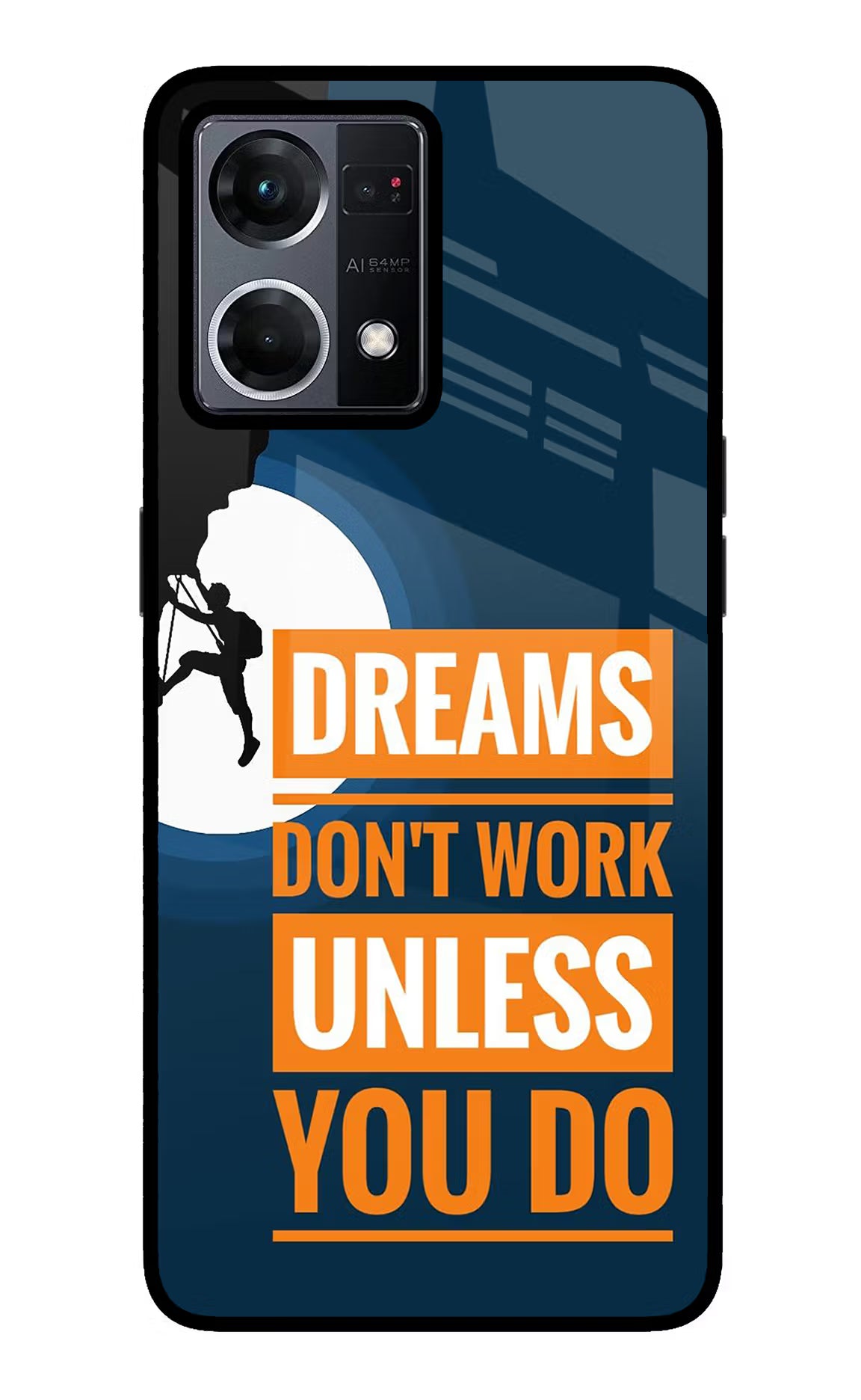 Dreams Don’T Work Unless You Do Oppo F21 Pro 4G Back Cover - Dreams Don’T Work Unless You Do Oppo F21 Pro 4G Glass Case Back Cover by Casekaro Dreams Don’T Work Unless You Do Oppo F21 Pro 4G Glass Case Back Cover by Casekaro