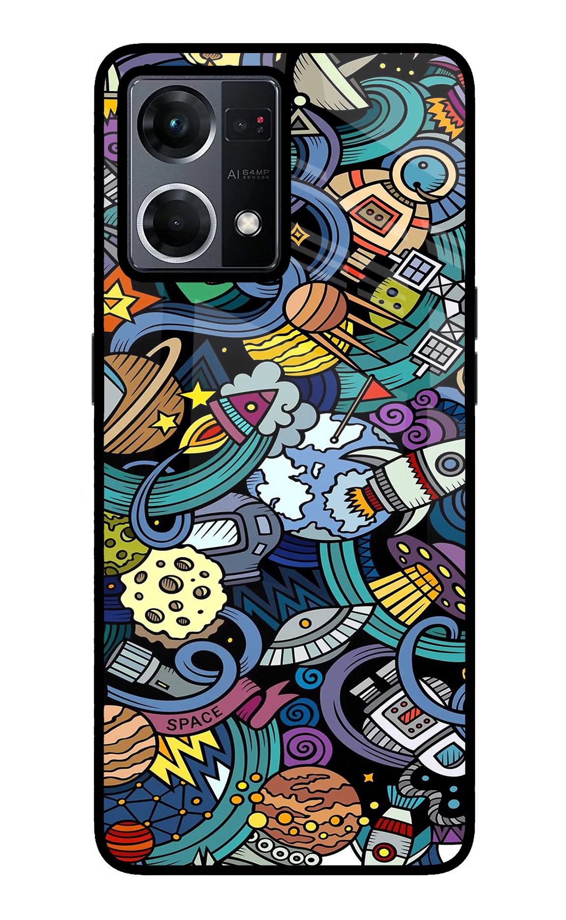 Space Abstract Oppo F21 Pro 4G Back Cover - Space Abstract Oppo F21 Pro 4G Glass Case Back Cover by Casekaro Space Abstract Oppo F21 Pro 4G Glass Case Back Cover by Casekaro