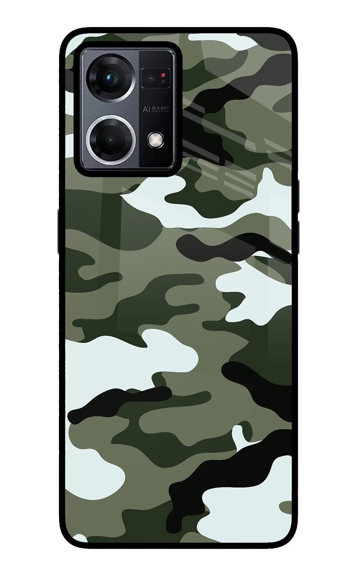Camouflage Oppo F21 Pro 4G Back Cover - Camouflage Oppo F21 Pro 4G Glass Case Back Cover by Casekaro Camouflage Oppo F21 Pro 4G Glass Case Back Cover by Casekaro
