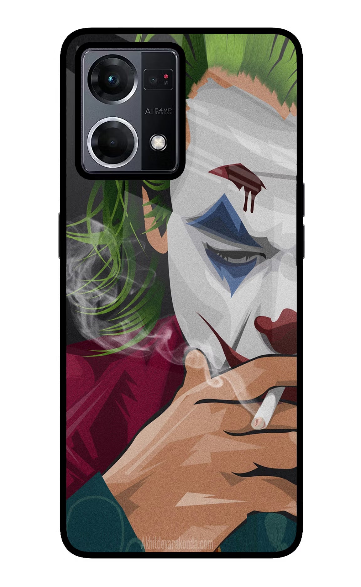 Joker Smoking Oppo F21 Pro 4G Glass Case - Joker Smoking Oppo F21 Pro 4G Glass Case Joker Smoking Oppo F21 Pro 4G Glass Case