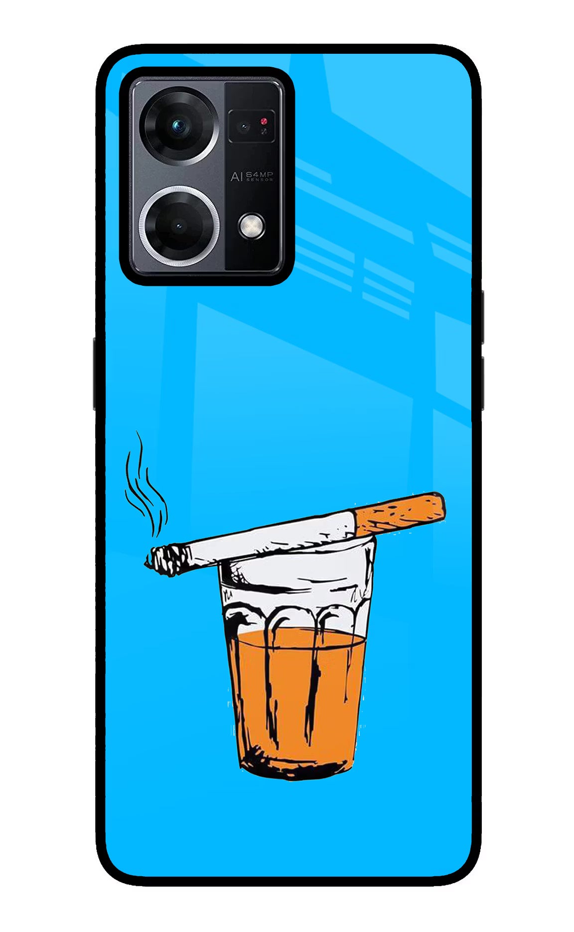 Chai Sutta Oppo F21 Pro 4G Back Cover - Chai Sutta Oppo F21 Pro 4G Glass Case Back Cover by Casekaro Chai Sutta Oppo F21 Pro 4G Glass Case Back Cover by Casekaro