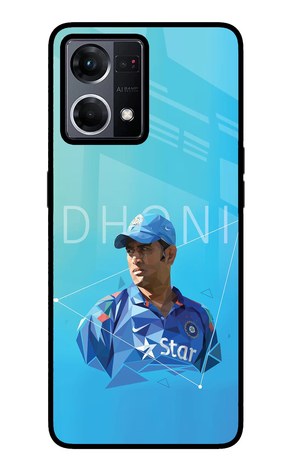 Dhoni Artwork Oppo F21 Pro 4G Back Cover - Dhoni Artwork Oppo F21 Pro 4G Glass Case Back Cover by Casekaro Dhoni Artwork Oppo F21 Pro 4G Glass Case Back Cover by Casekaro