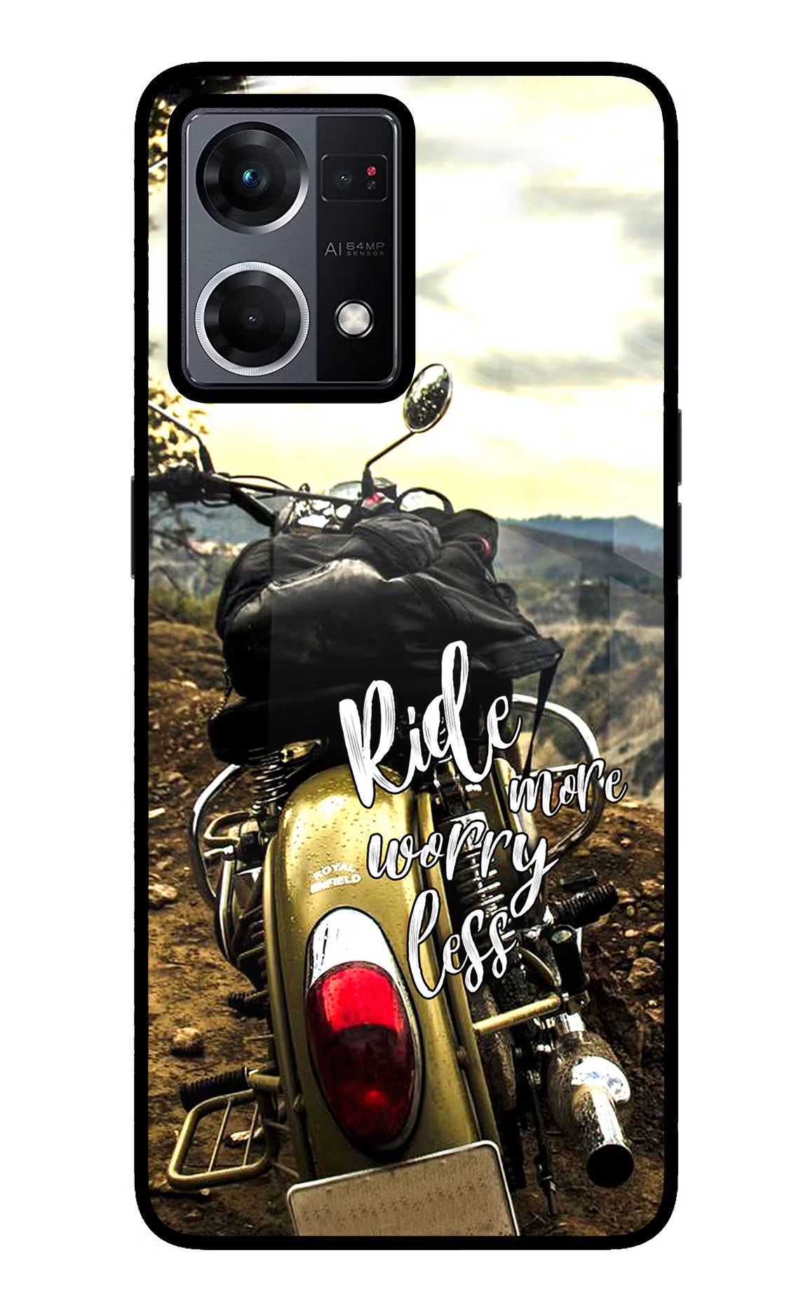 Ride More Worry Less Oppo F21 Pro 4G Back Cover - Ride More Worry Less Oppo F21 Pro 4G Glass Case Back Cover by Casekaro Ride More Worry Less Oppo F21 Pro 4G Glass Case Back Cover by Casekaro