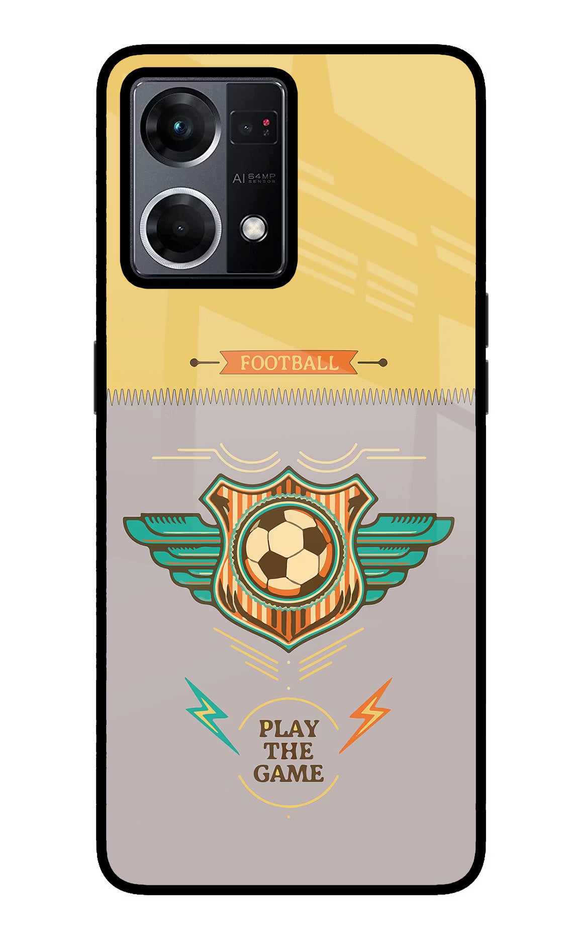 Football Oppo F21 Pro 4G Back Cover - Football Oppo F21 Pro 4G Glass Case Back Cover by Casekaro Football Oppo F21 Pro 4G Glass Case Back Cover by Casekaro