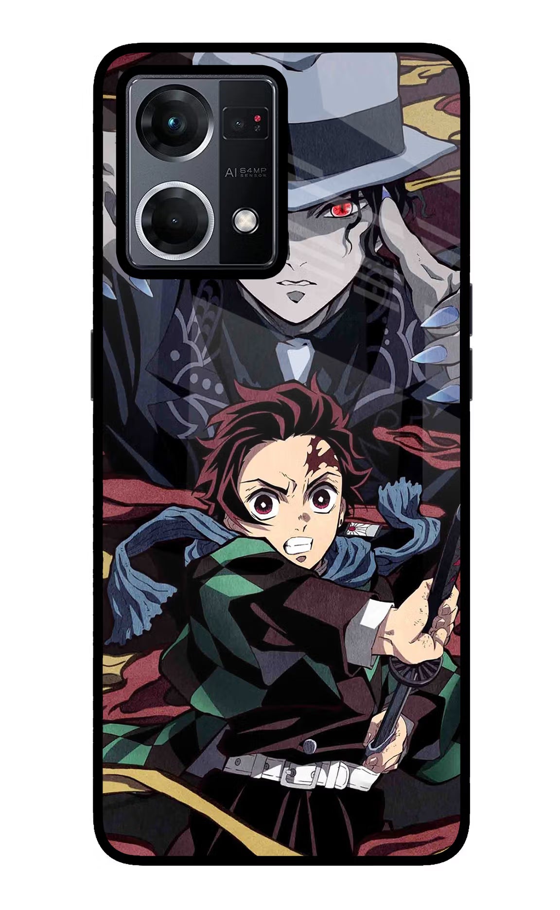 Demon Slayer Oppo F21 Pro 4G Back Cover - Demon Slayer Oppo F21 Pro 4G Glass Case Back Cover by Casekaro Demon Slayer Oppo F21 Pro 4G Glass Case Back Cover by Casekaro