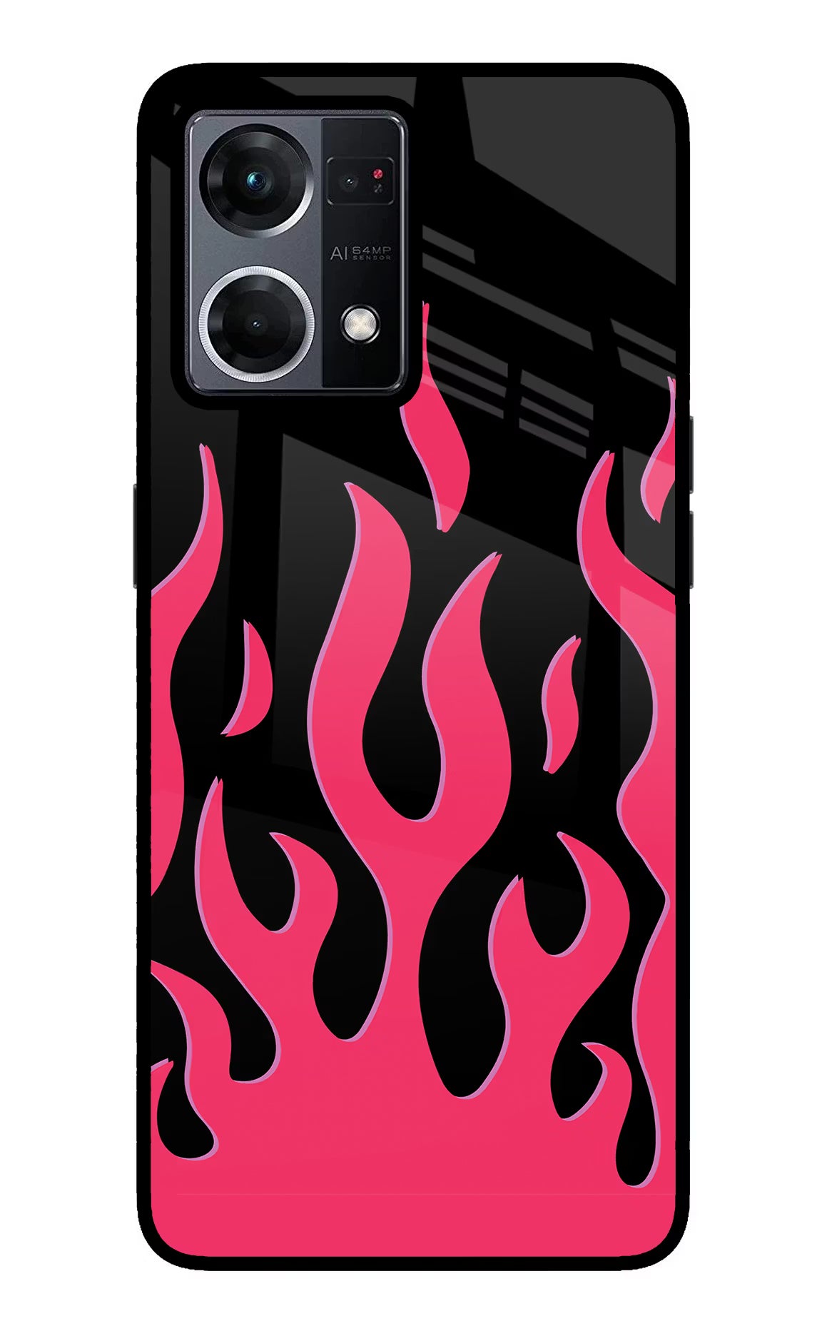 Fire Flames Oppo F21 Pro 4G Back Cover - Fire Flames Oppo F21 Pro 4G Glass Case Back Cover by Casekaro Fire Flames Oppo F21 Pro 4G Glass Case Back Cover by Casekaro
