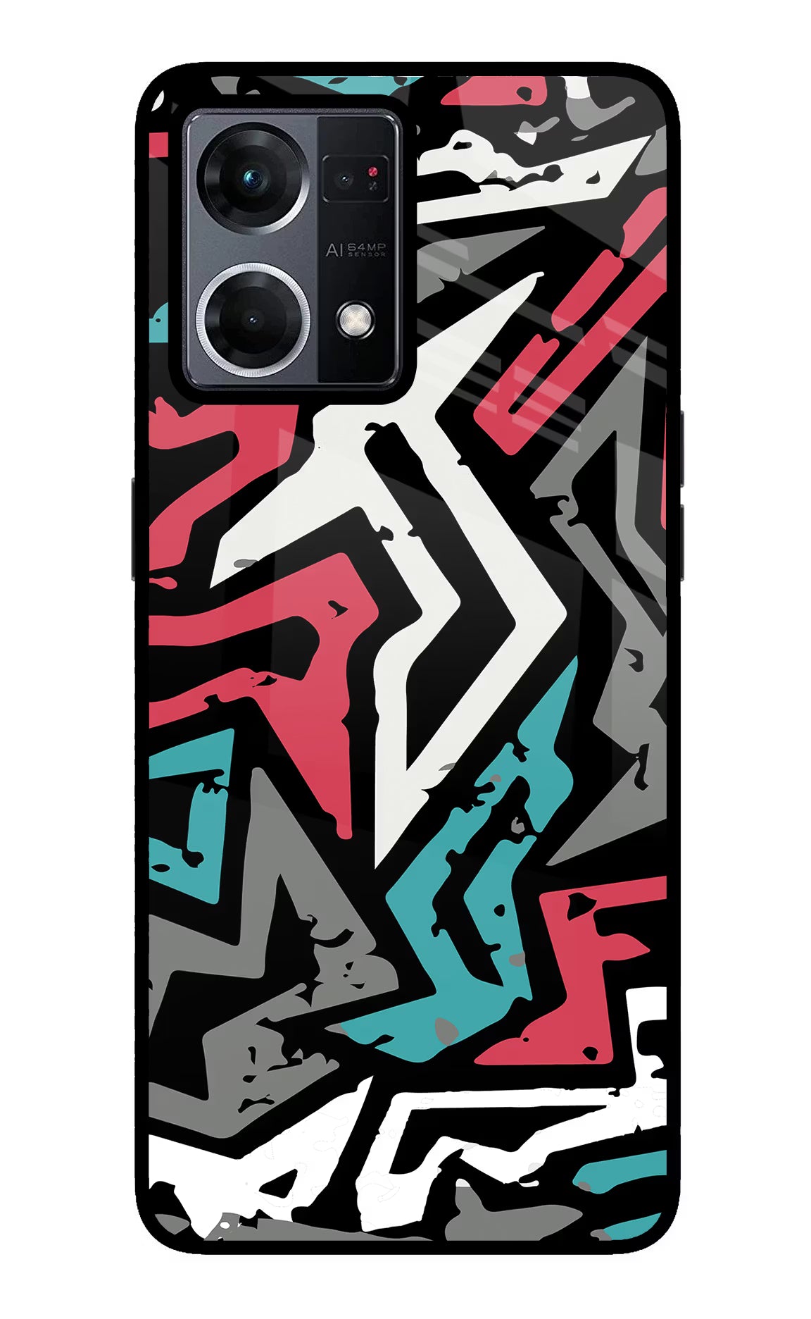 Geometric Graffiti Oppo F21 Pro 4G Glass Case - Geometric Graffiti Oppo F21 Pro 4G Glass Case Geometric Graffiti Oppo F21 Pro 4G Glass Case