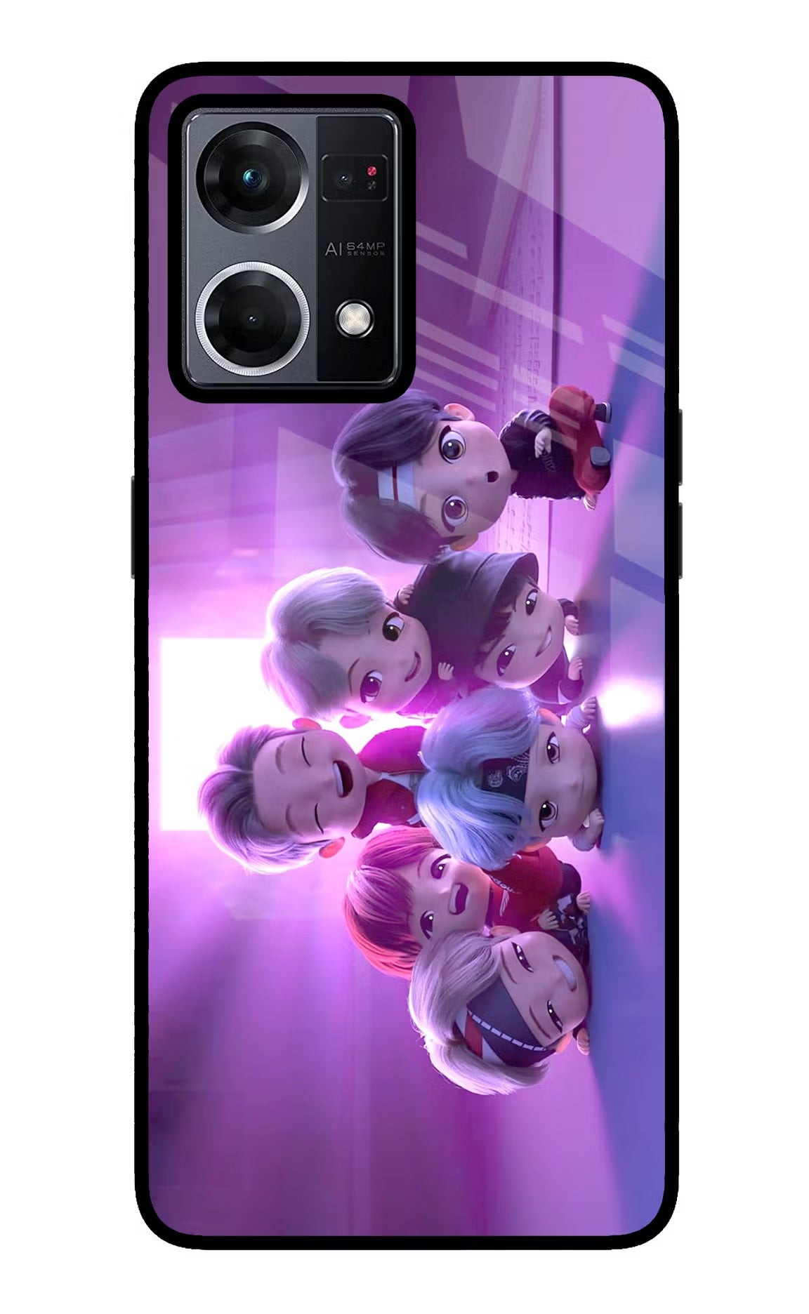 BTS Chibi Oppo F21 Pro 4G Glass Case - BTS Chibi Oppo F21 Pro 4G Glass Case BTS Chibi Oppo F21 Pro 4G Glass Case